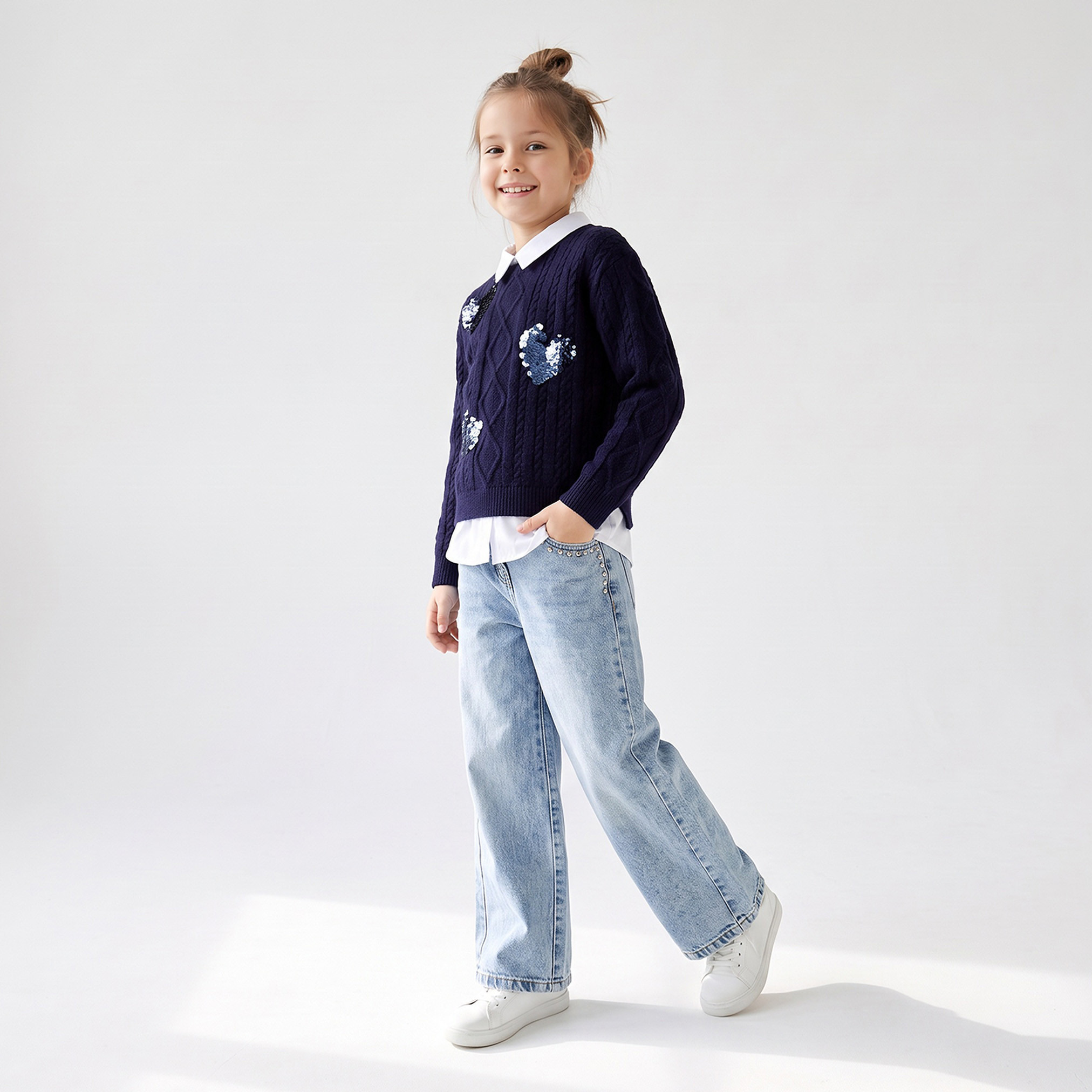 Juniors Embellished Sweater with Long Sleeves-girls-clothing-jumpersandcardigans-image-4