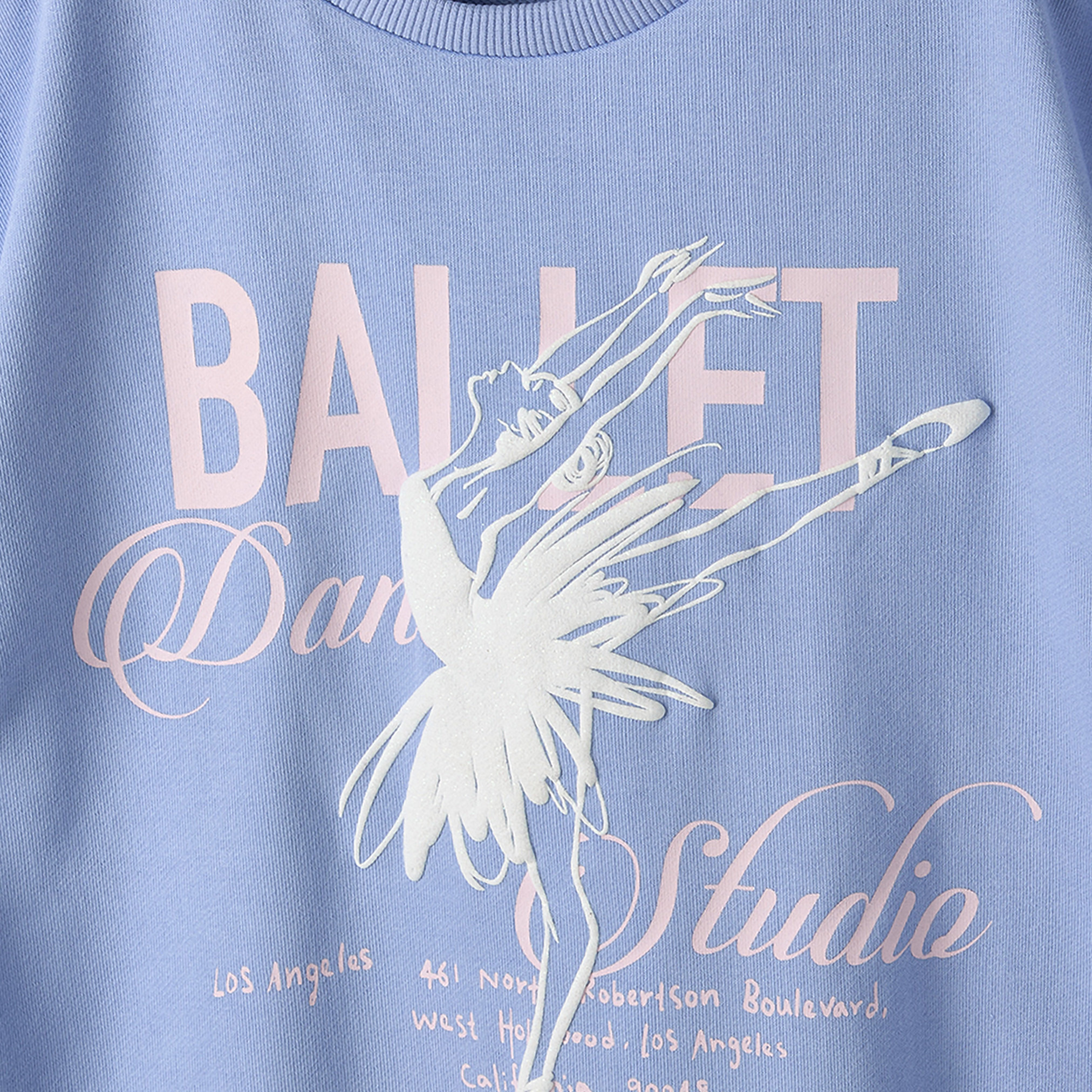 Juniors Ballerina Print Sweatshirt with Long Sleeves-girls-clothing-sweatshirts-image-5