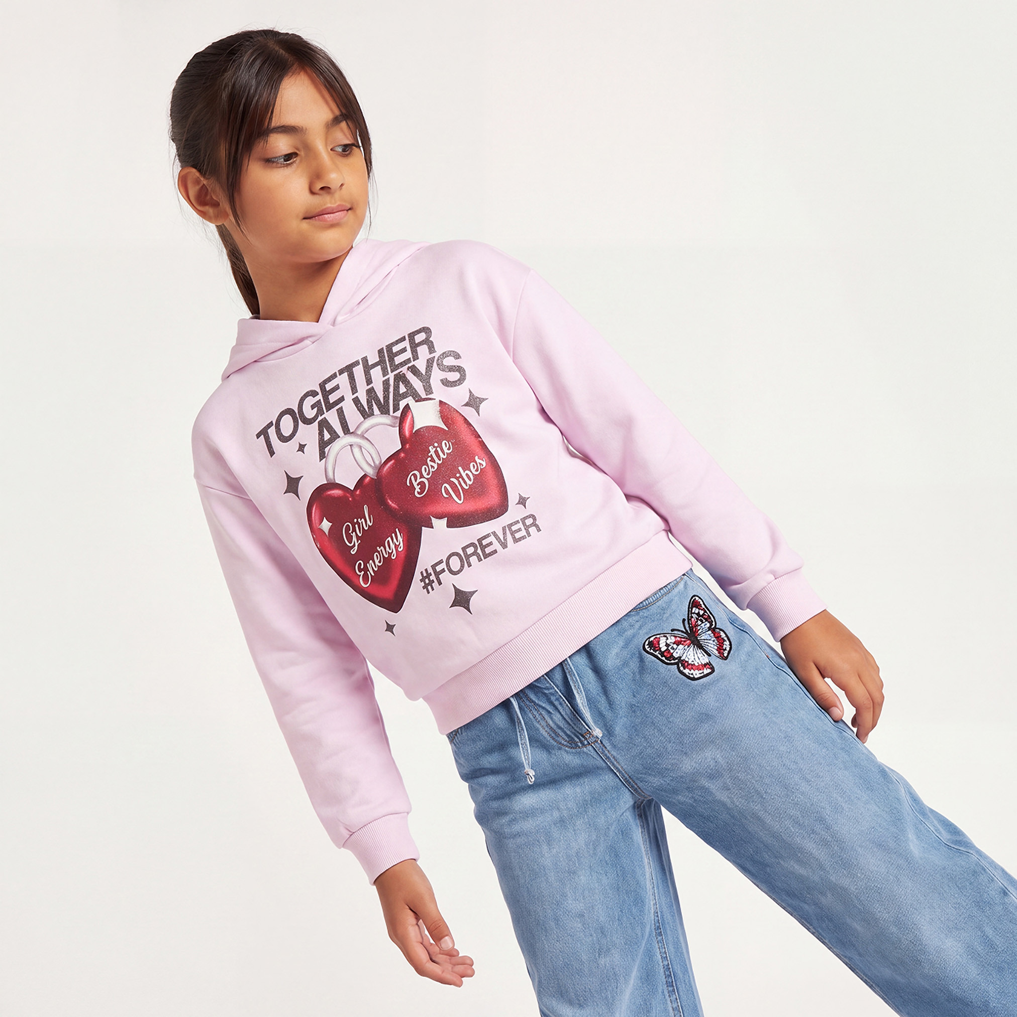 Juniors Hooded Sweatshirt with Long Sleeves-girls-clothing-sweatshirts-image-1