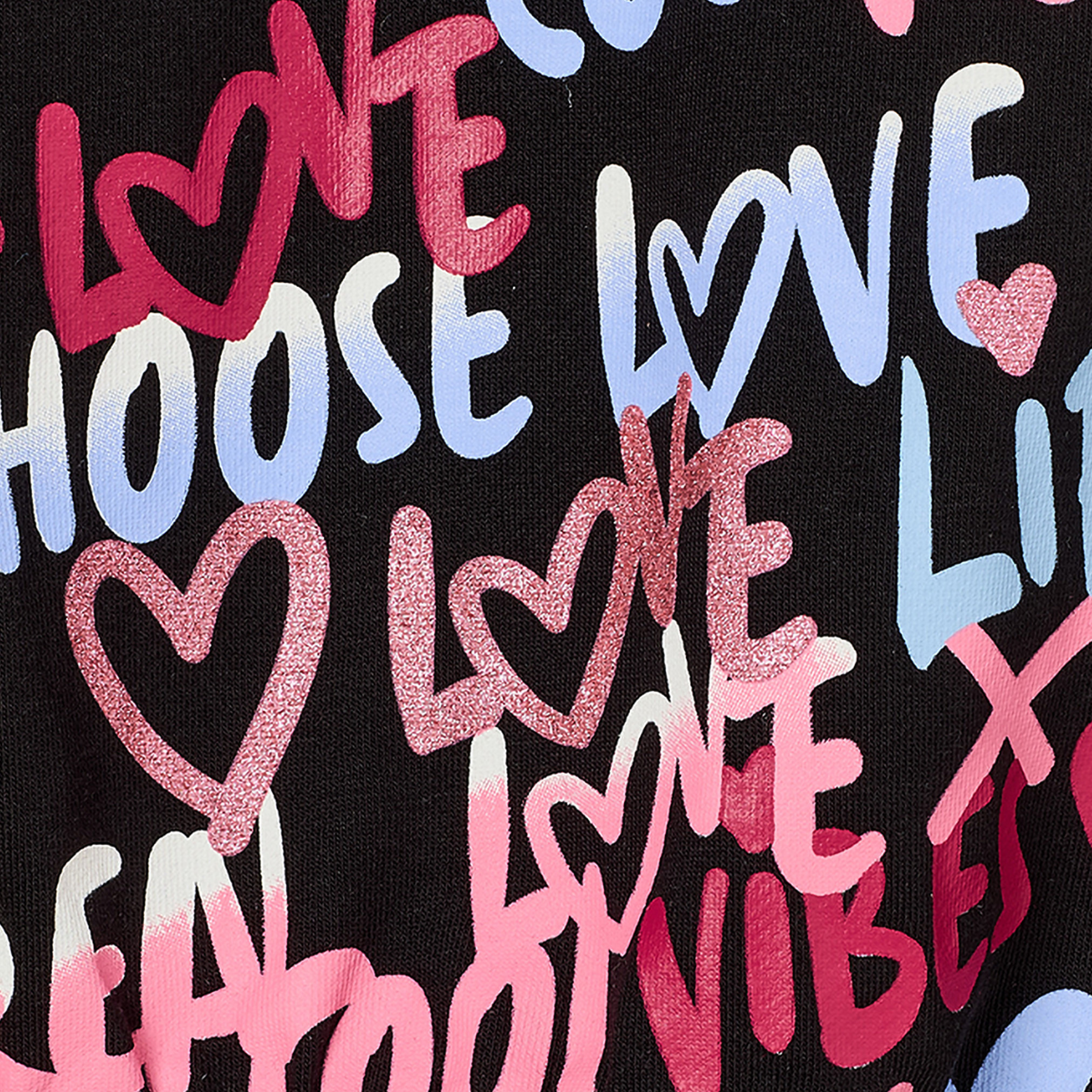 Juniors Crew Neck Sweatshirt with Typographic Print-girls-clothing-sweatshirts-image-4