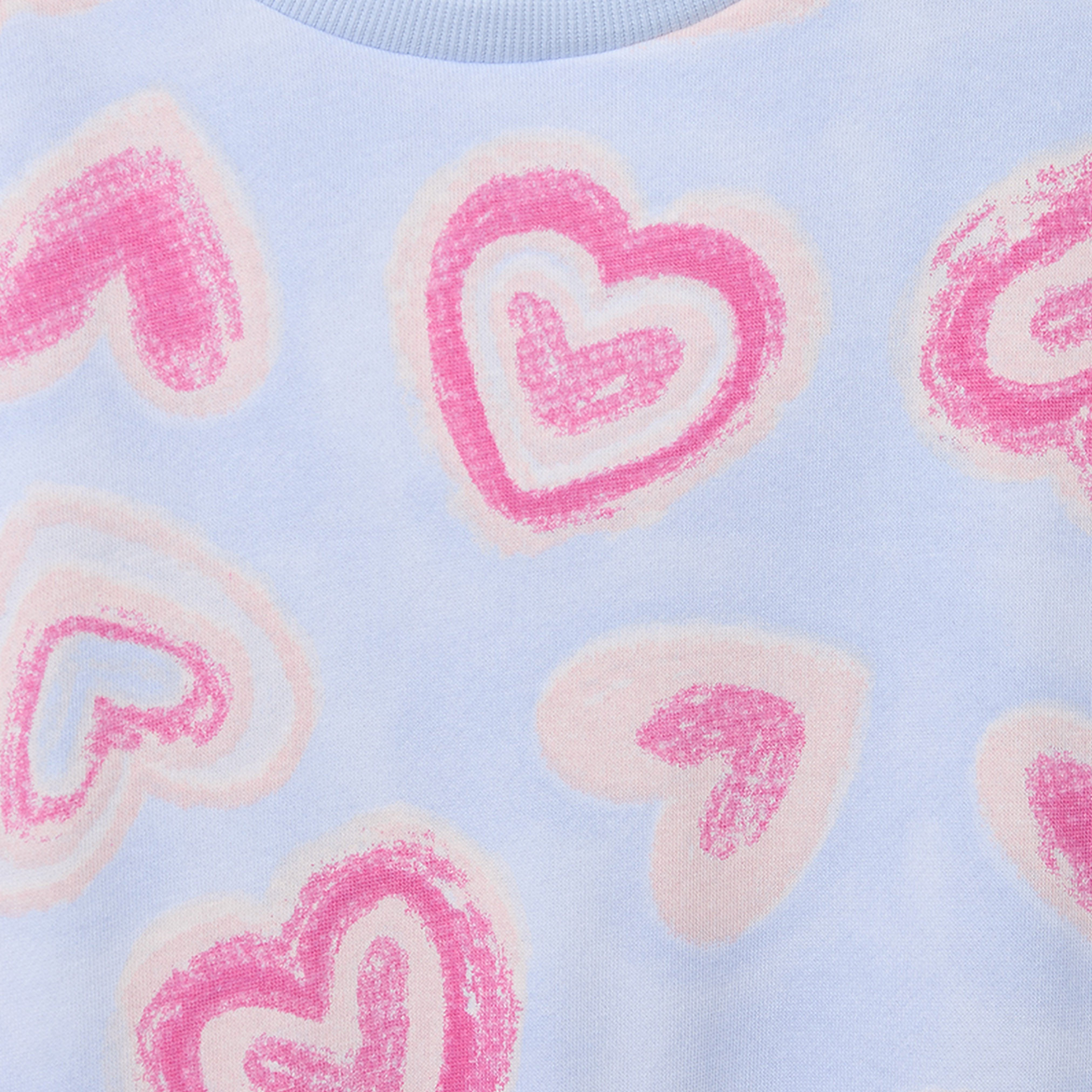 Juniors Heart Print Sweatshirt with Long Sleeves-girls-clothing-sweatshirts-image-5