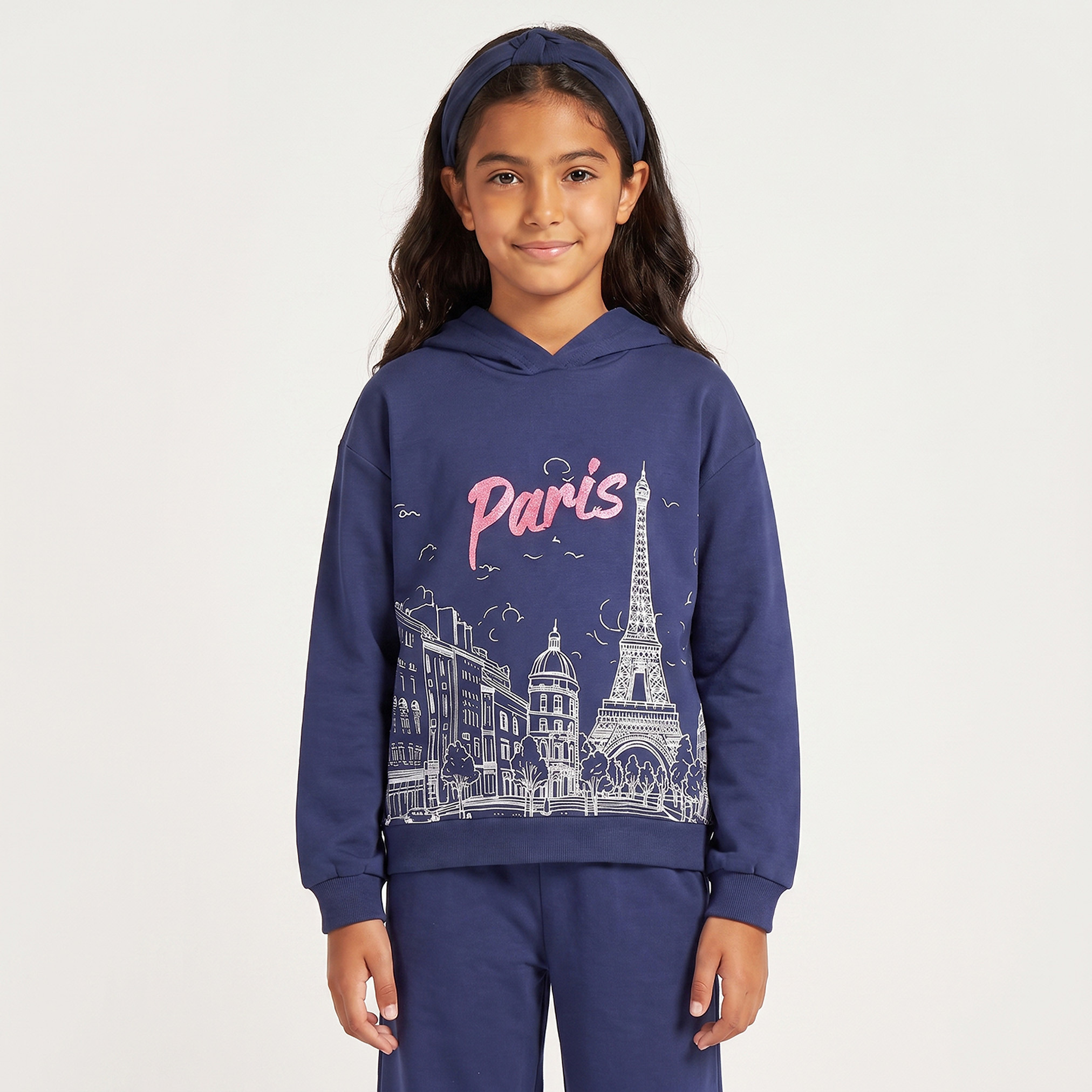 سويت شيرت بقبعة وطبعات باريس من جونيورز-girls-clothing-sweatshirts-image-1