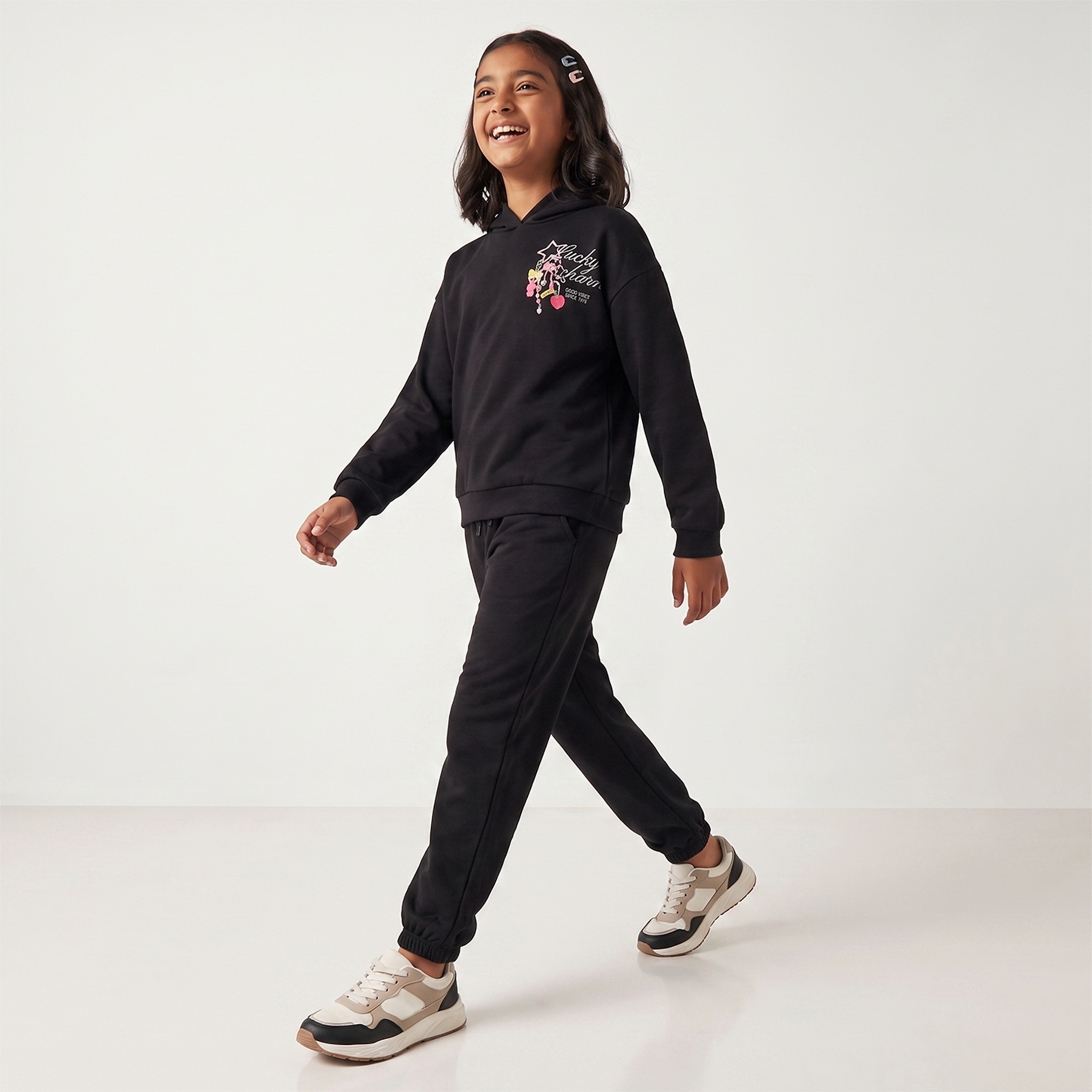 سويت شيرت بقبعة وأكمام طويلة وطبعات من جونيورز-girls-clothing-sweatshirts-image-3