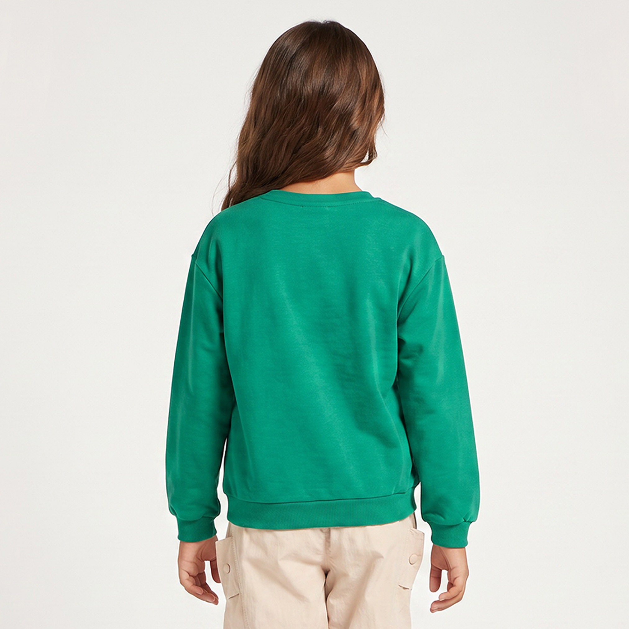 Juniors Crew Neck Sweatshirt with Long Sleeves-girls-clothing-sweatshirts-image-2