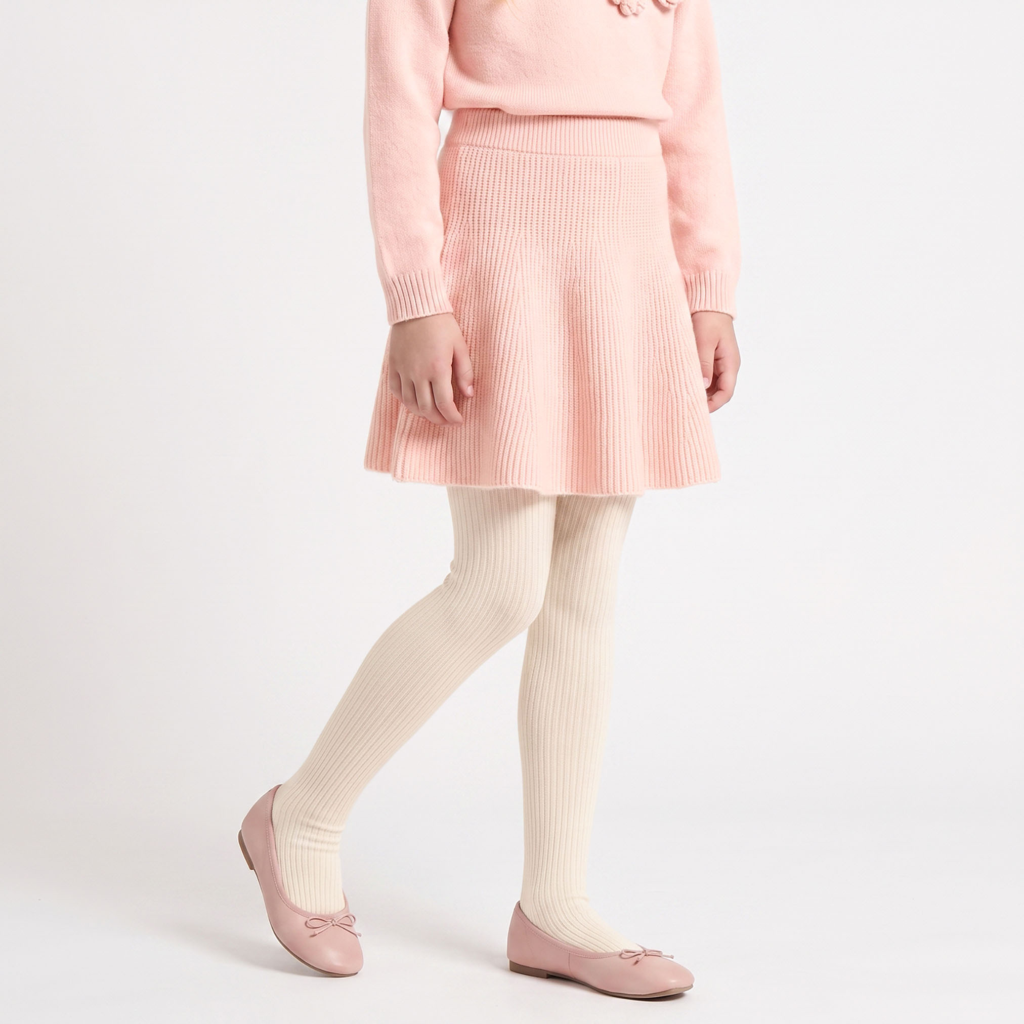Juniors Crew Neck Long Sleeves Sweater and Skirt Set with Floral Accent-girls-clothing-setsandcoords-image-4