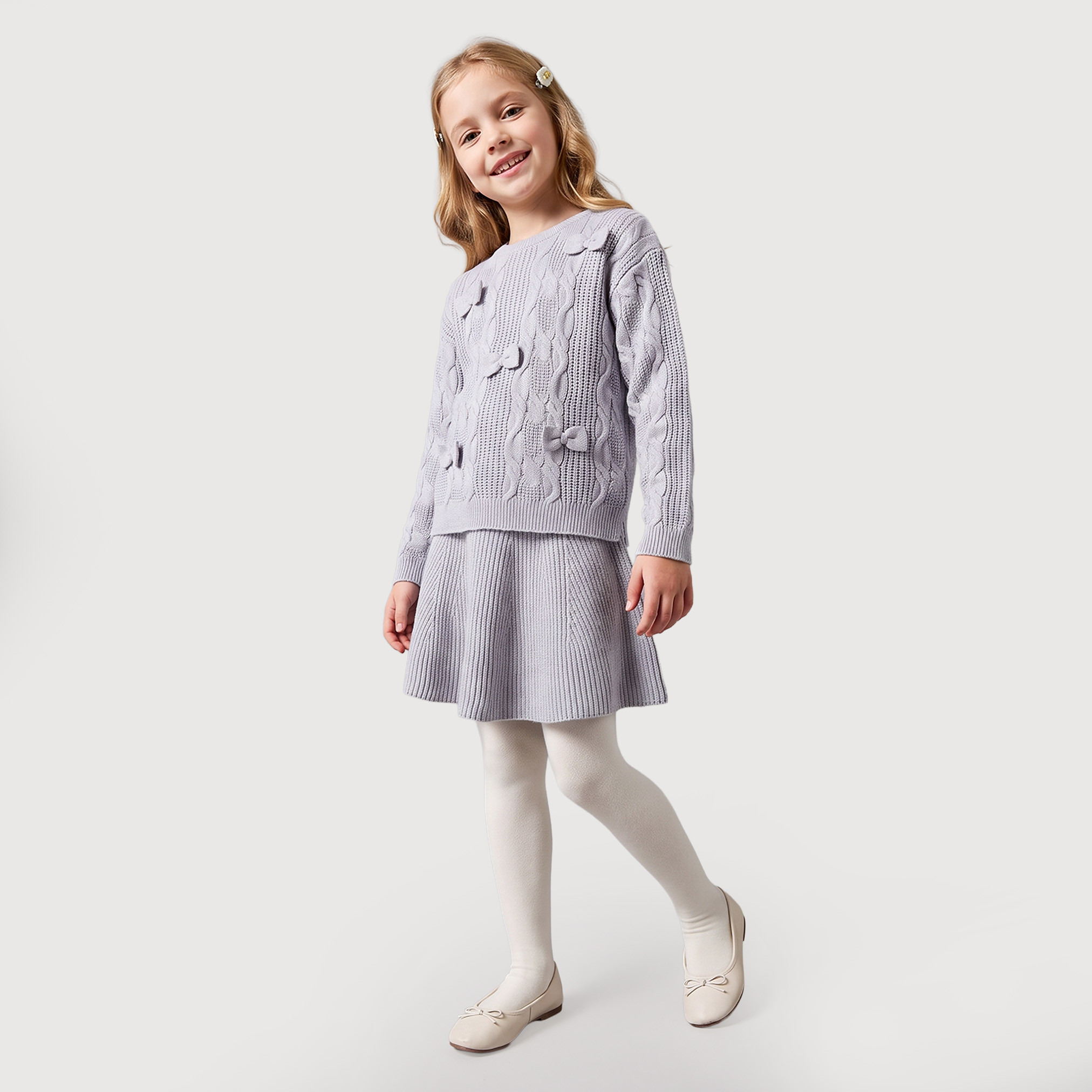Set of 3 Juniors Round Neck Long Sleeves Top and Skirt Set with Tights-girls-clothing-setsandcoords-image-5
