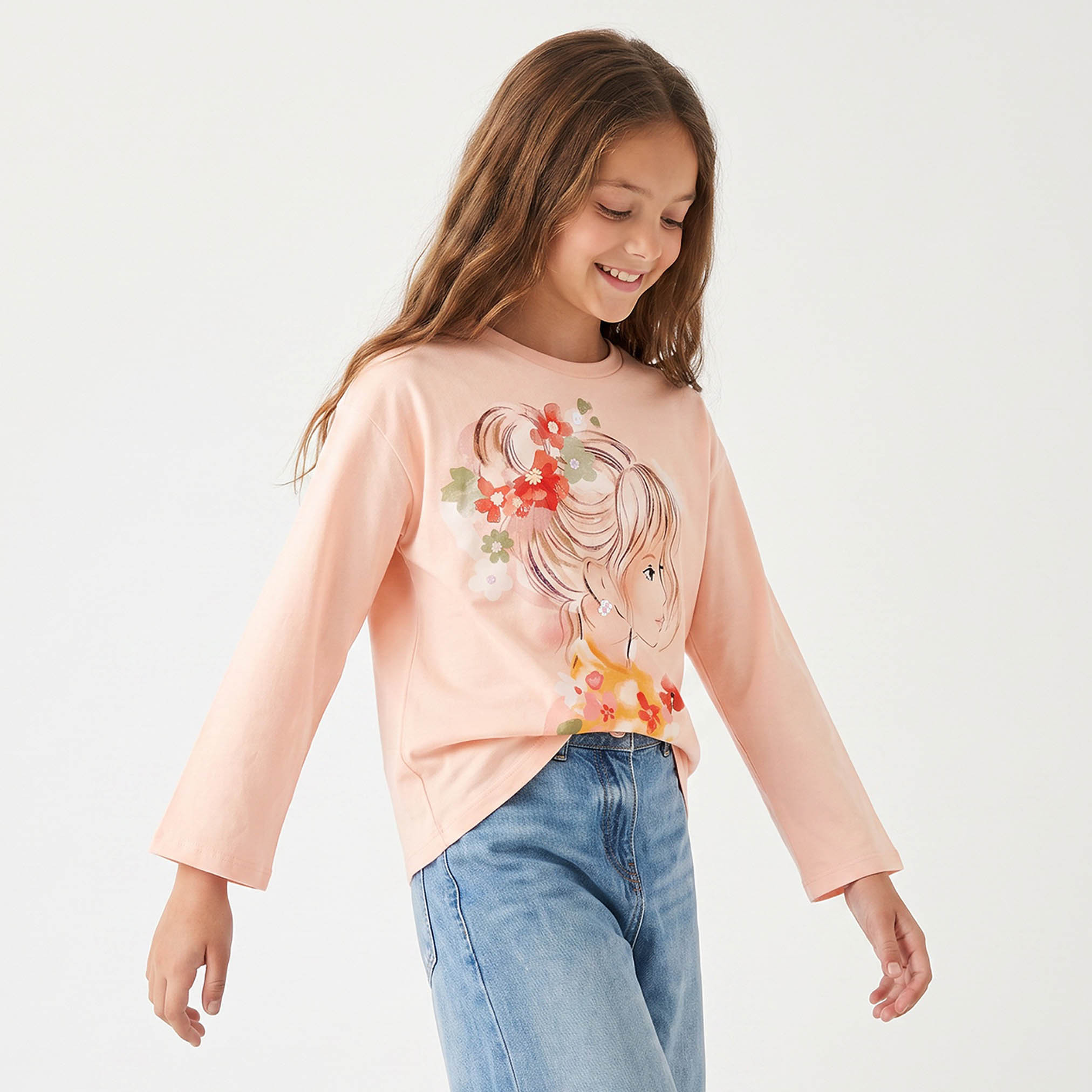 سويت شيرت بأكمام طويلة وطبعات جرافيك من جونيورز-girls-clothing-sweatshirts-image-1