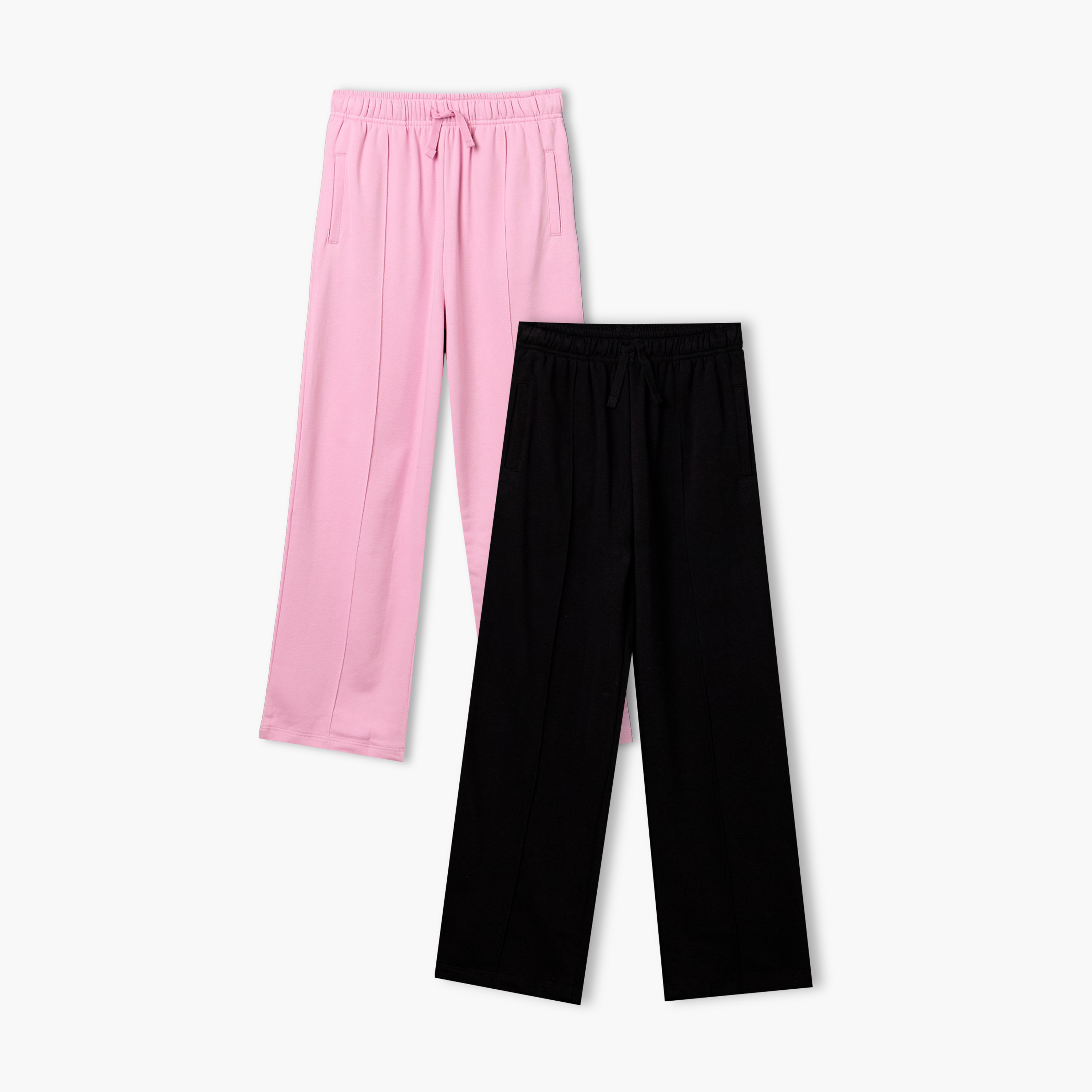 Juniors Drawstring Waist Track Pants with Pintuck-girls-clothing-bottoms-joggersandtrackpants-image-1