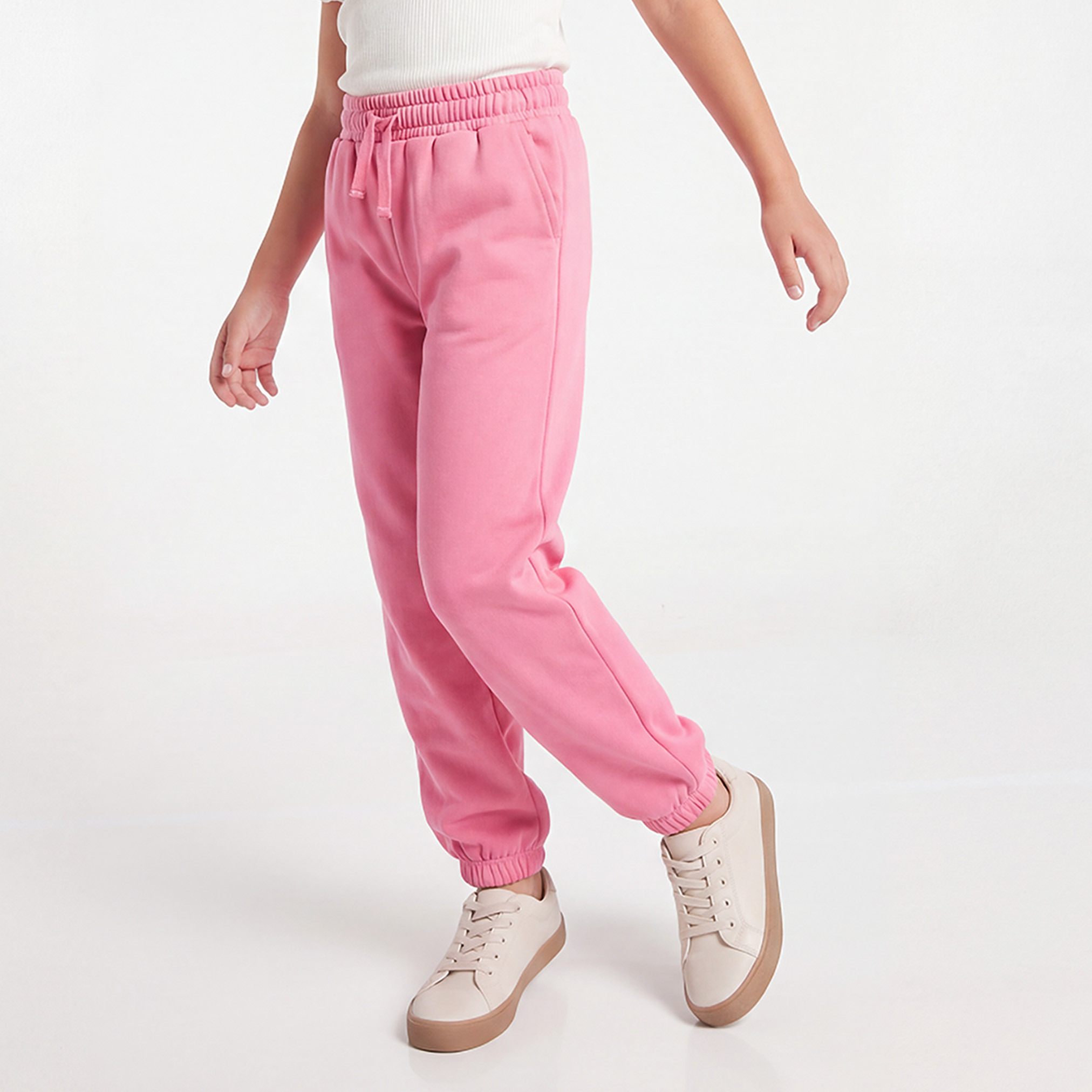 Pack of 2 Juniors Elasticated Drawstring Waist Joggers with Pockets-girls-clothing-bottoms-joggersandtrackpants-image-3