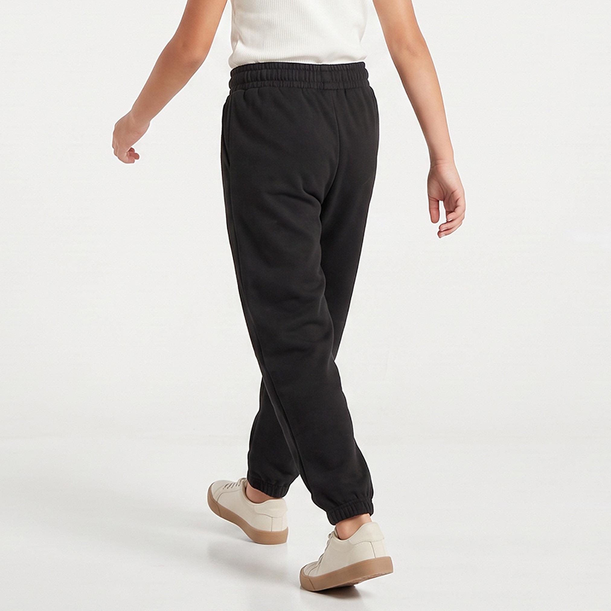 Pack of 2 Juniors Elasticated Drawstring Waist Joggers with Pockets-girls-clothing-bottoms-joggersandtrackpants-image-5