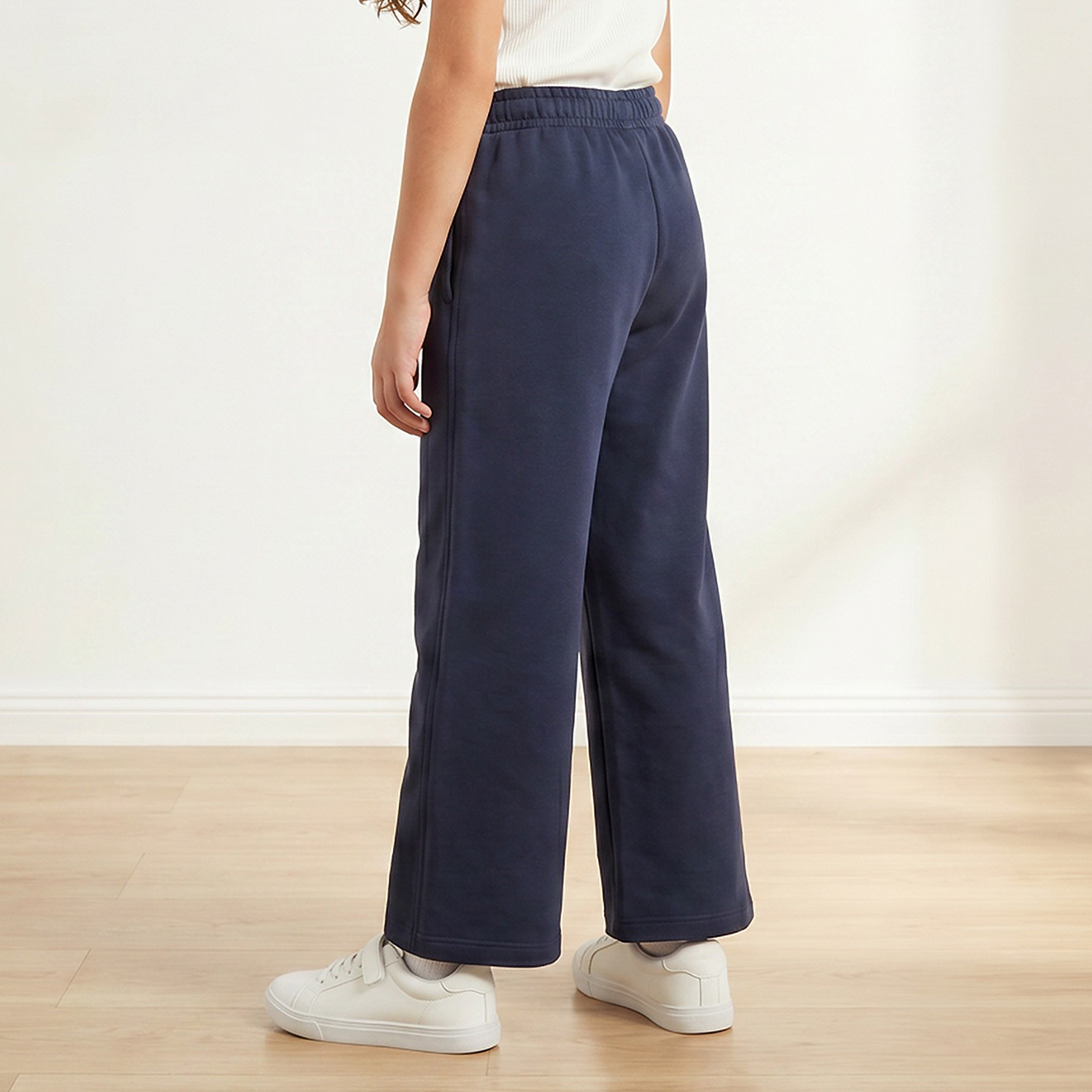 Juniors Elasticated Drawstring Track Pants with Pockets-girls-clothing-schoolwear-bottoms-joggers-image-3