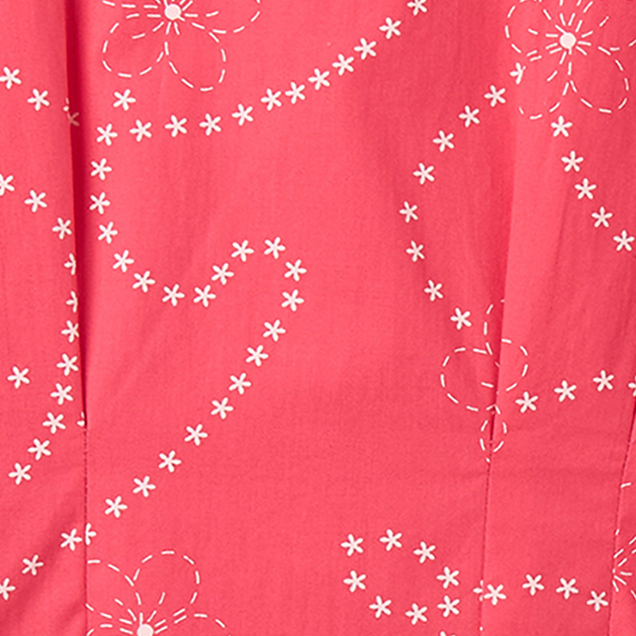 Juniors Round Neck Short Sleeves Knee Length A-line Dress with Floral Print-girls-clothing-dressesandjumpsuits-image-3