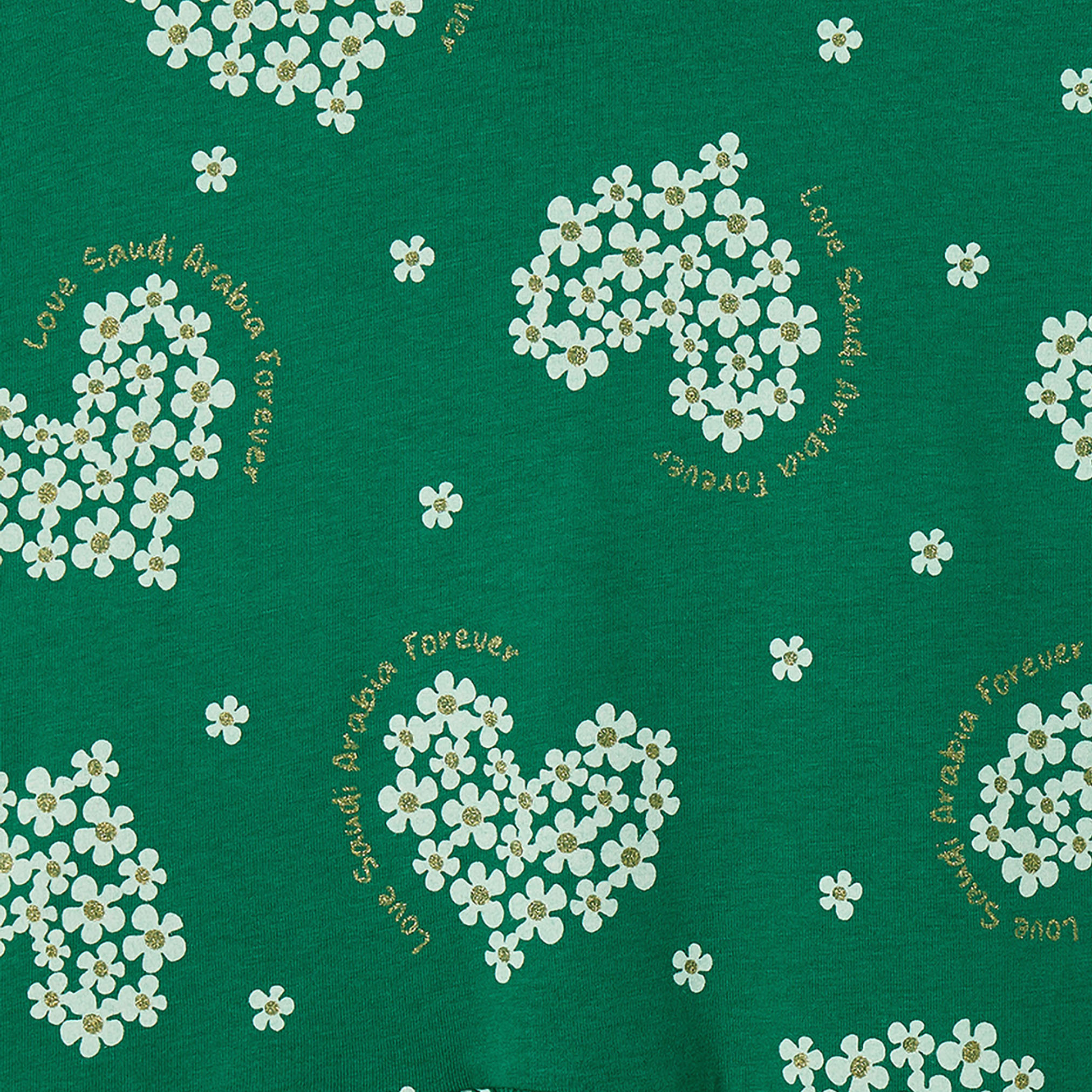 Juniors Round Neck Short Sleeves Dress with KSA National Day Print-girls-clothing-dressesandjumpsuits-image-3
