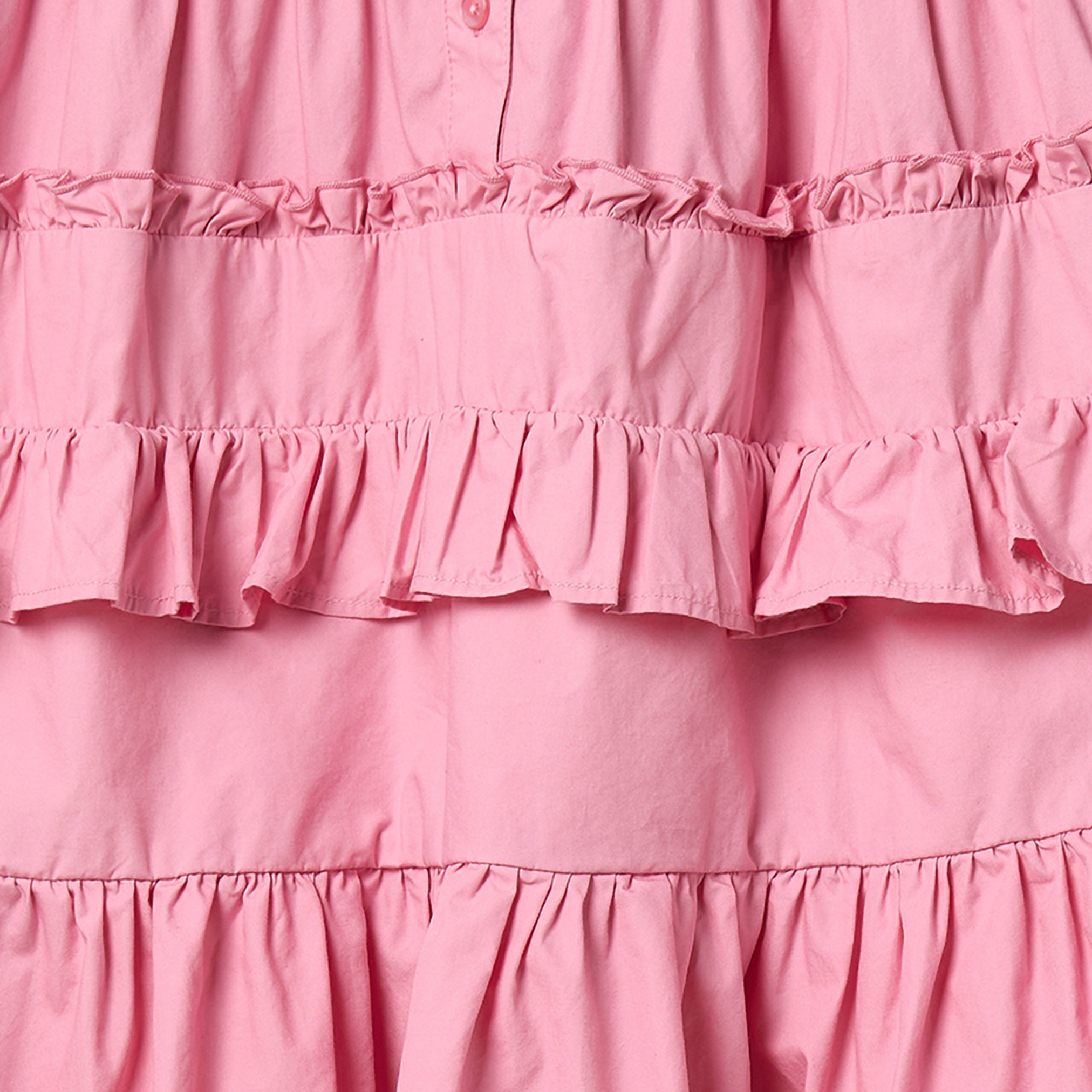 Juniors Collared Long Sleeves Knee Length Tiered Dress with Pintucks-girls-clothing-dressesandjumpsuits-image-4
