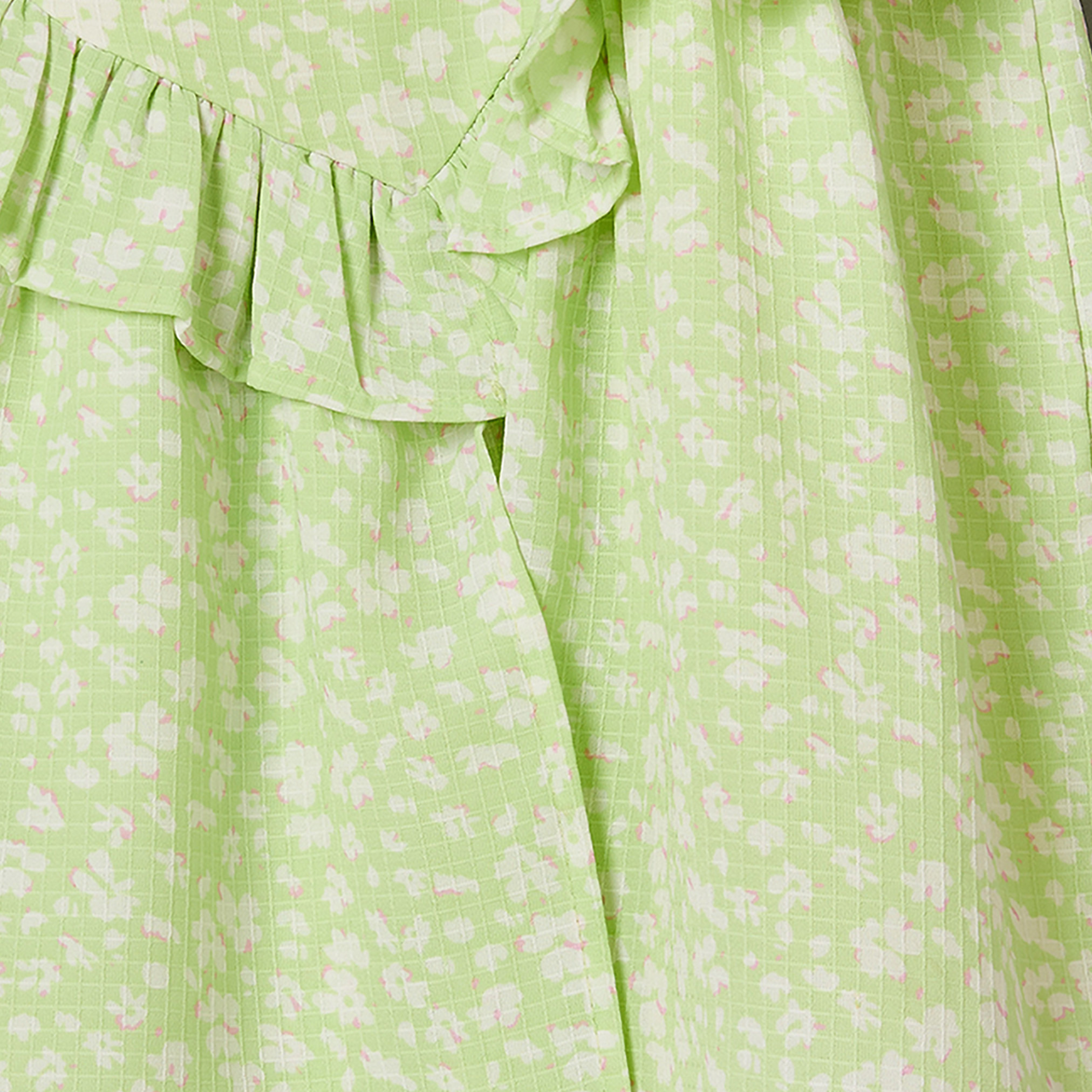 فستان بطول الركبة وياقة مستديرة وأكمام قصيرة وطبعات زهرية من جونيورز-girls-clothing-dressesandjumpsuits-image-3