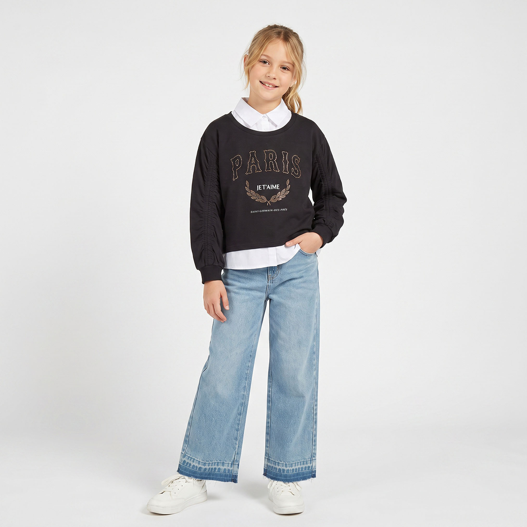سويت شيرت مزين بأكمام بكشكش من جونيورز-girls-clothing-sweatshirts-image-2