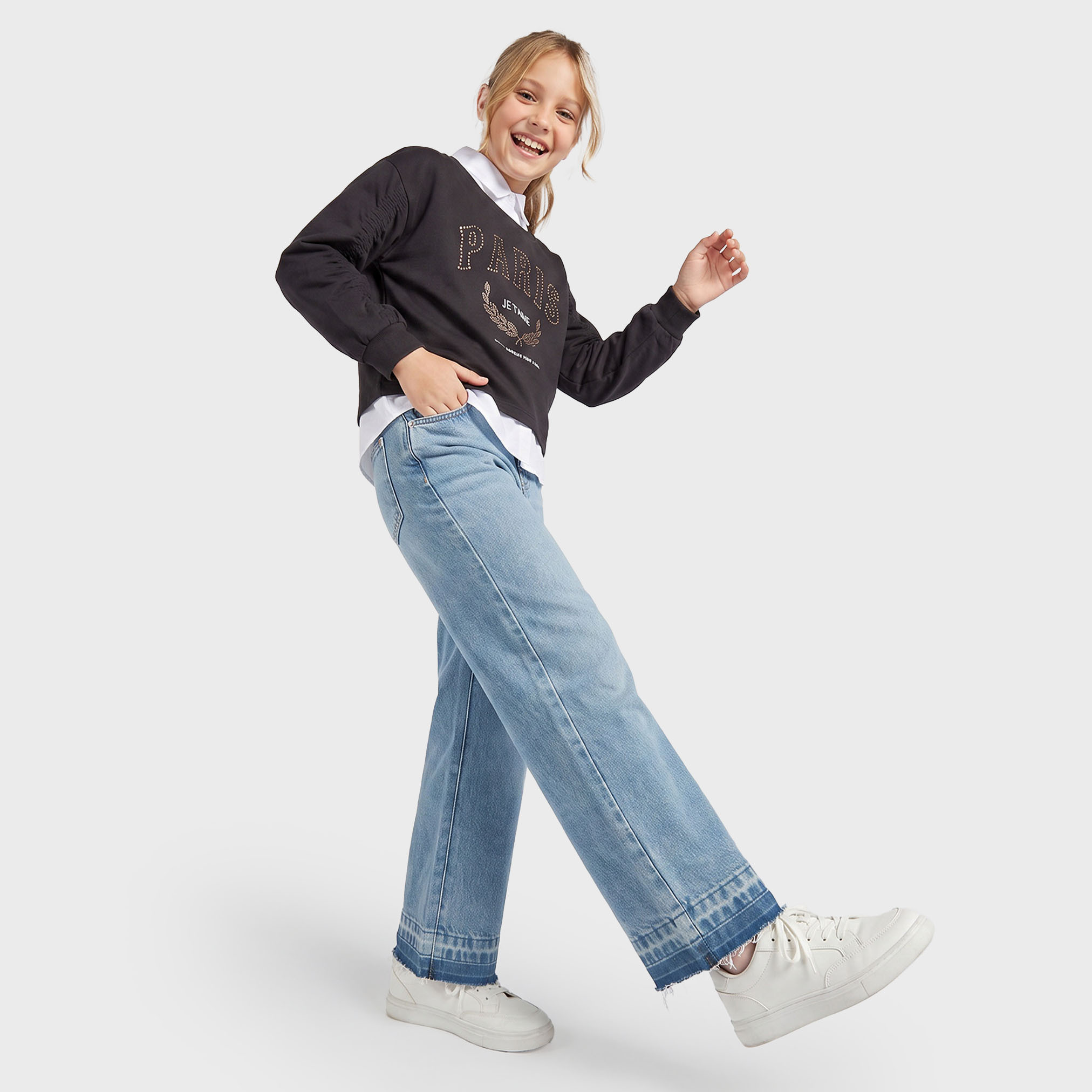 سويت شيرت مزين بأكمام بكشكش من جونيورز-girls-clothing-sweatshirts-image-4