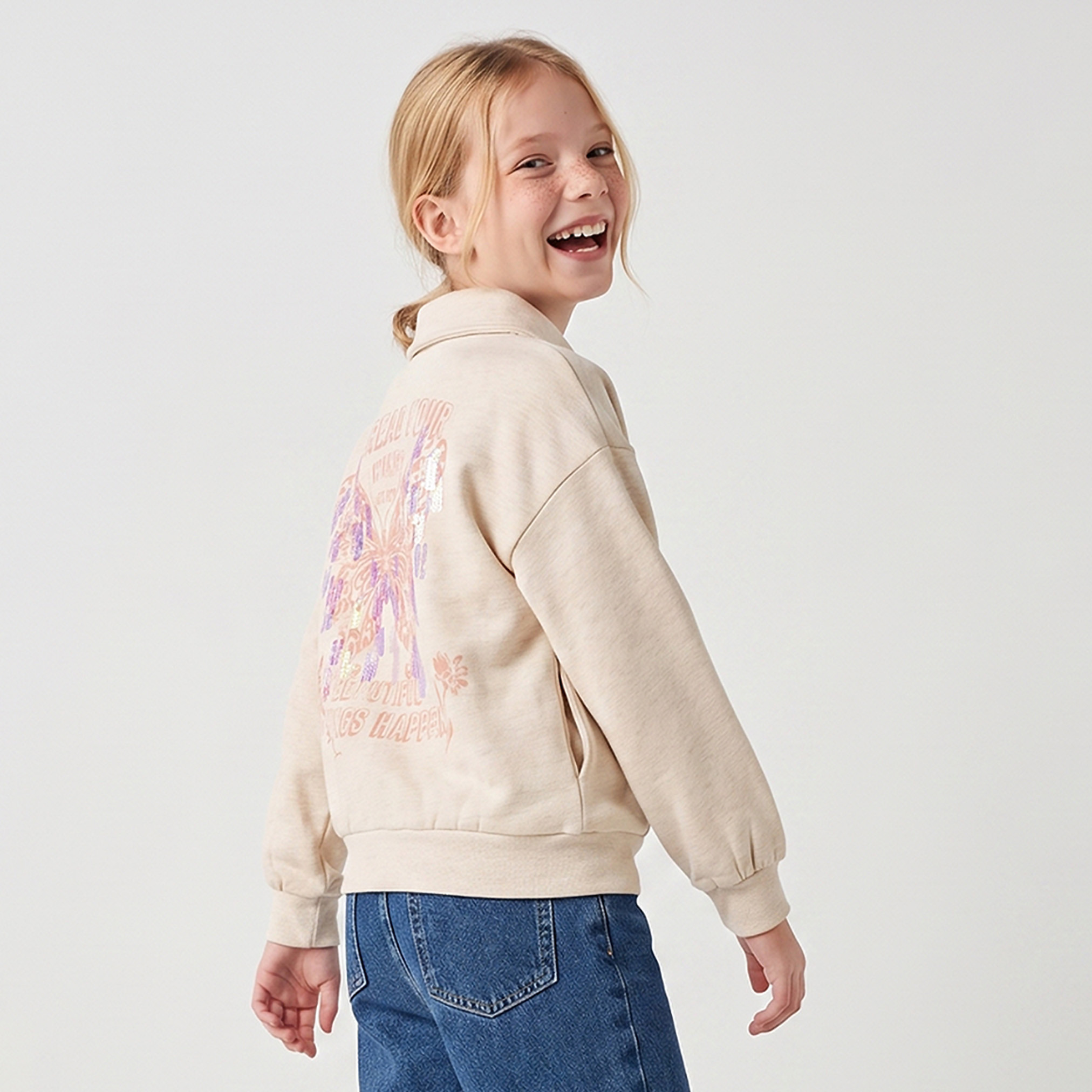 Juniors Butterfly Print Sweatshirt with Long Sleeves-girls-clothing-sweatshirts-image-3