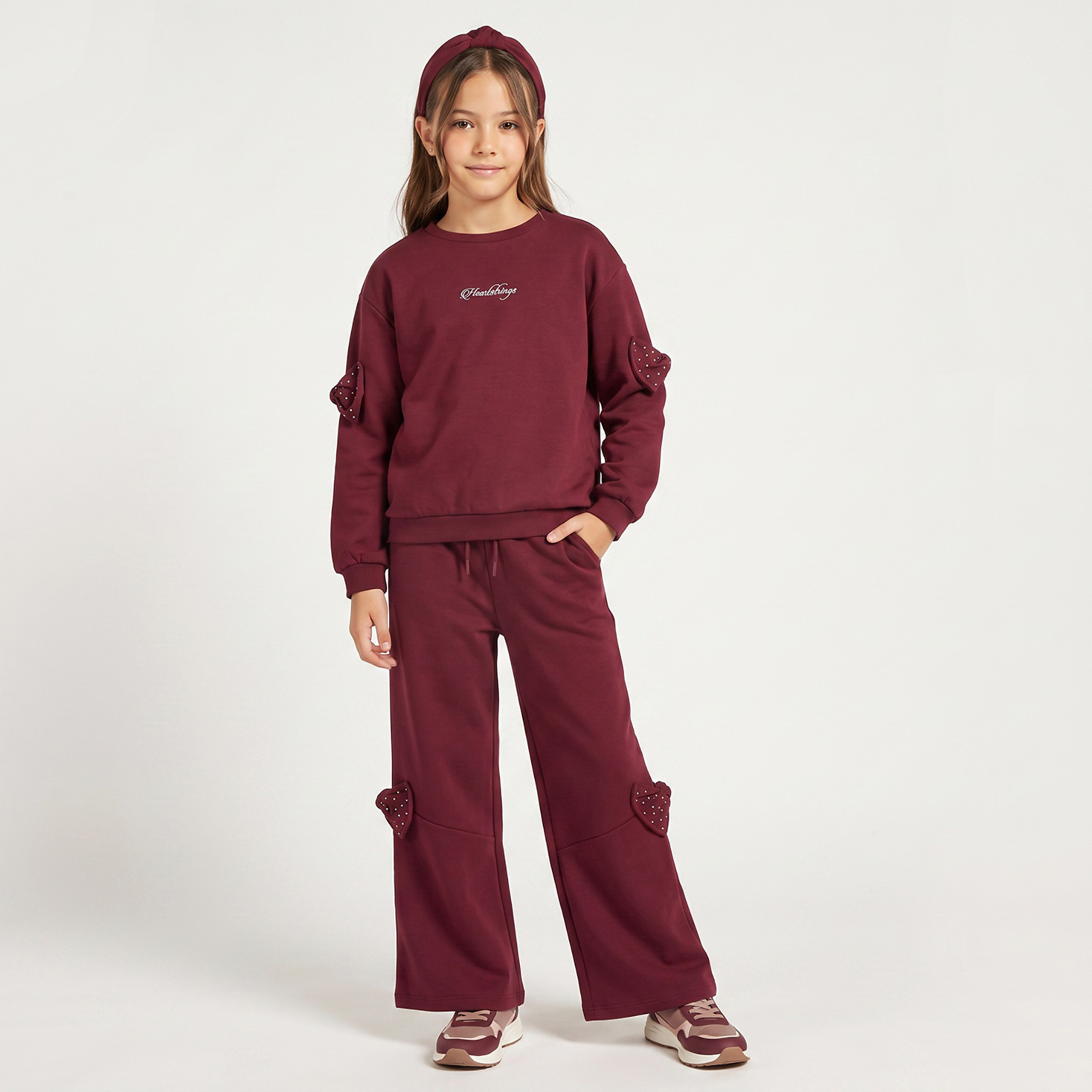 Juniors Embroidered Sweatshirt with Long Sleeves-girls-clothing-sweatshirts-image-2