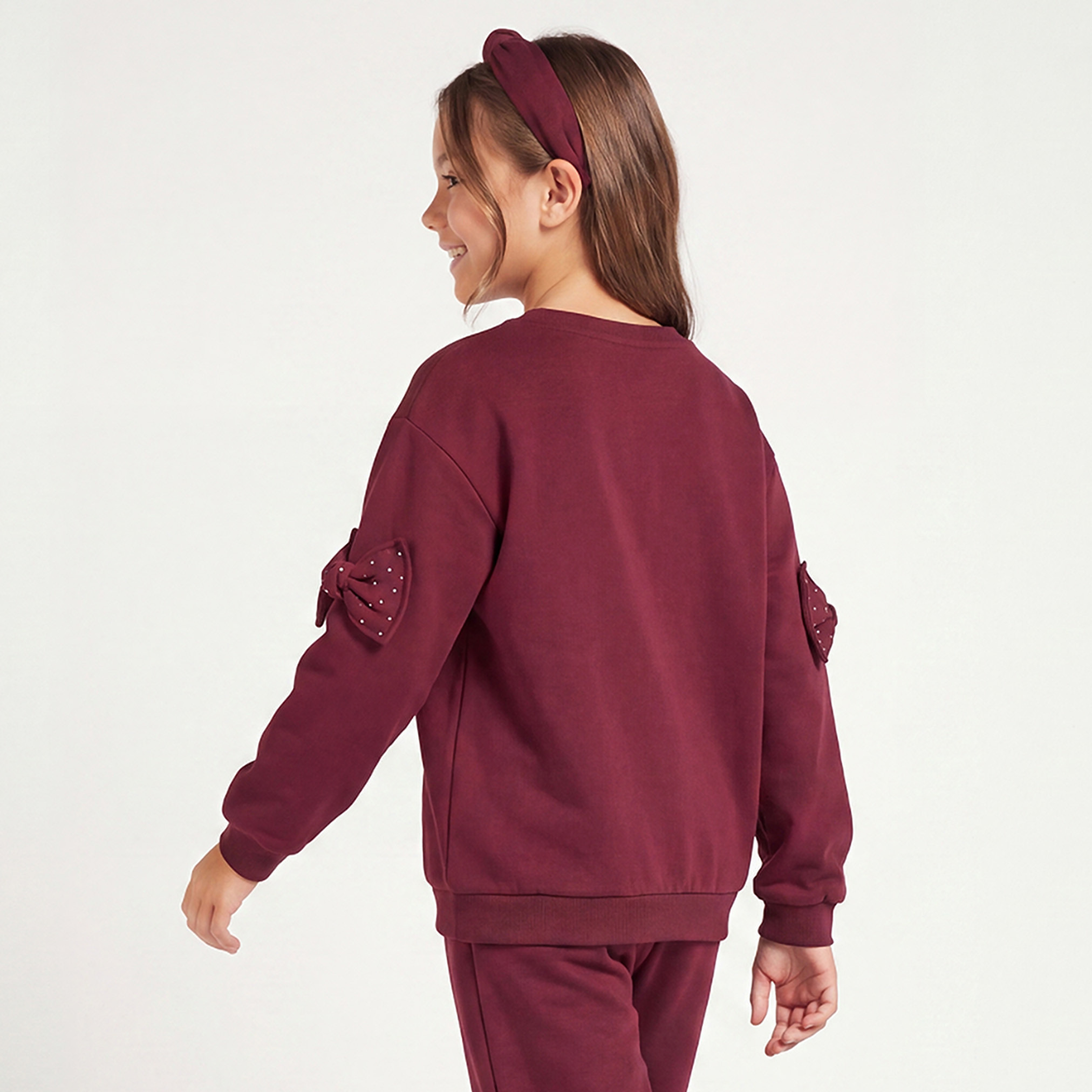 Juniors Embroidered Sweatshirt with Long Sleeves-girls-clothing-sweatshirts-image-3