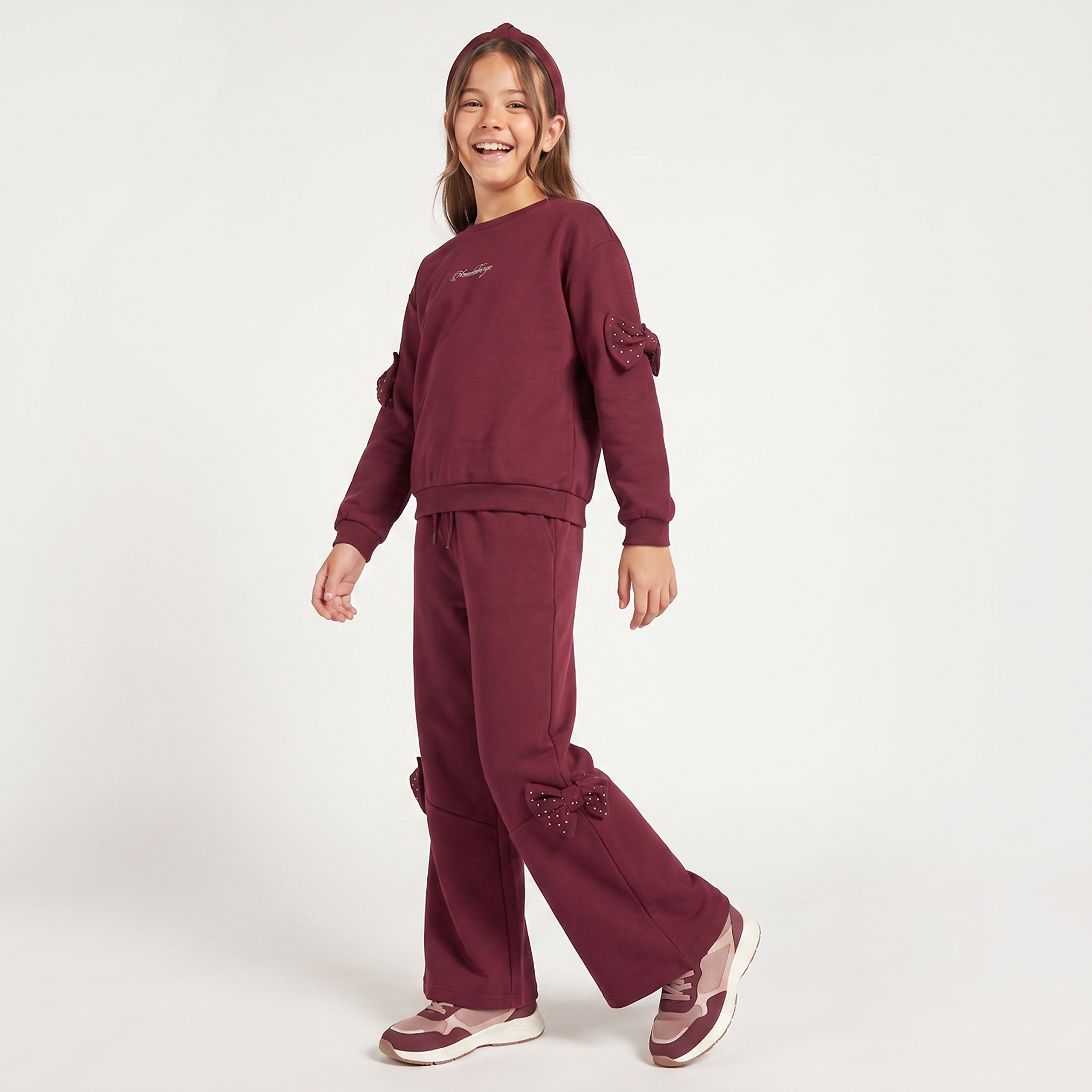 Juniors Embroidered Sweatshirt with Long Sleeves-girls-clothing-sweatshirts-image-4