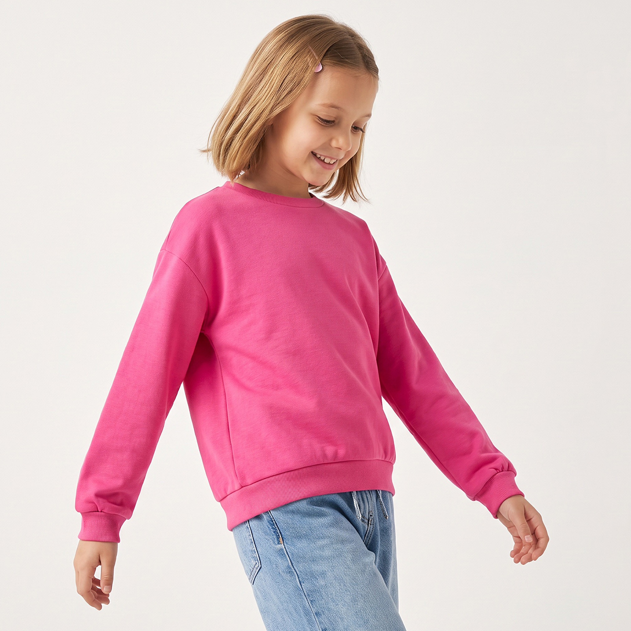 Juniors Crew Neck Sweatshirt-girls-clothing-sweatshirts-image-1