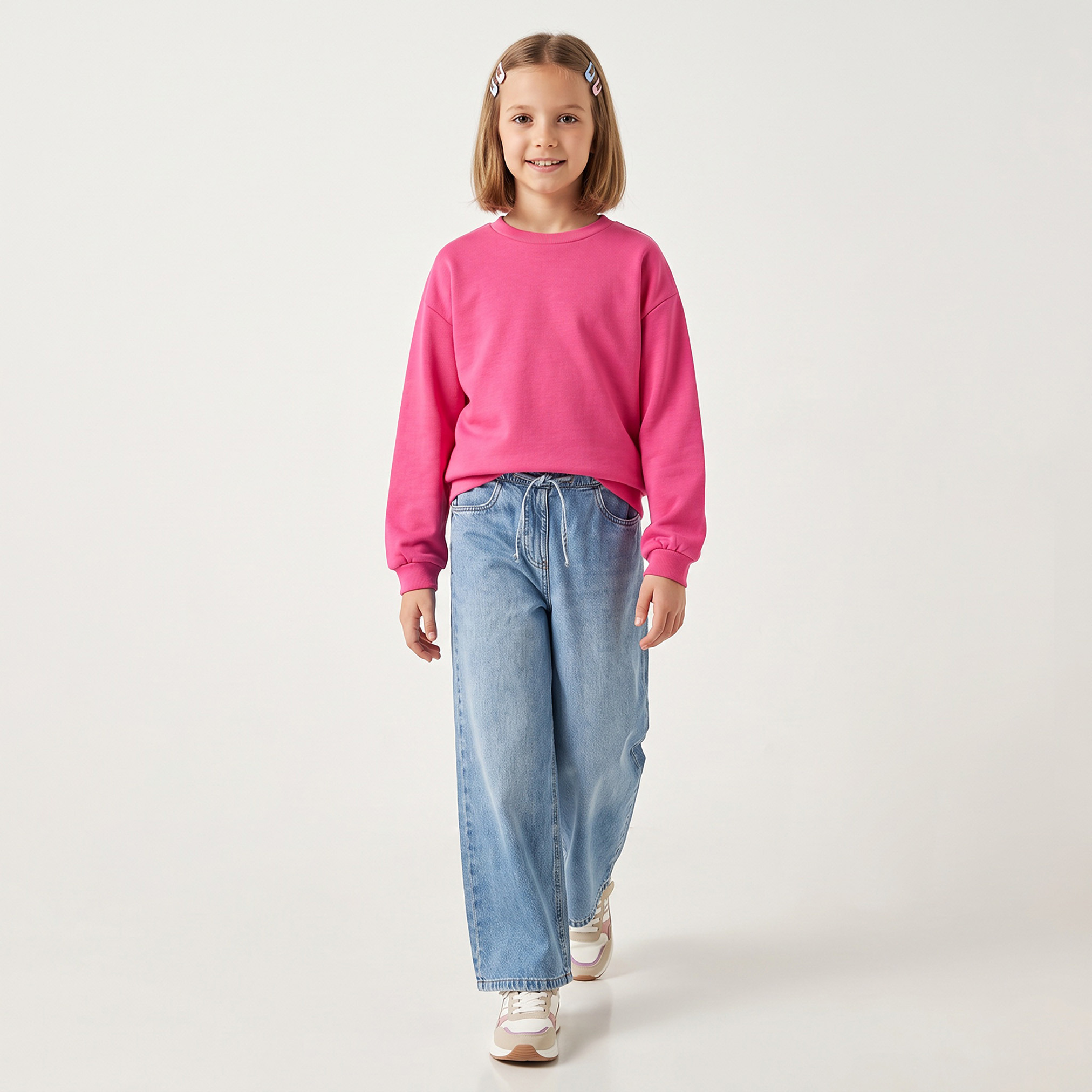 Juniors Crew Neck Sweatshirt-girls-clothing-sweatshirts-image-2
