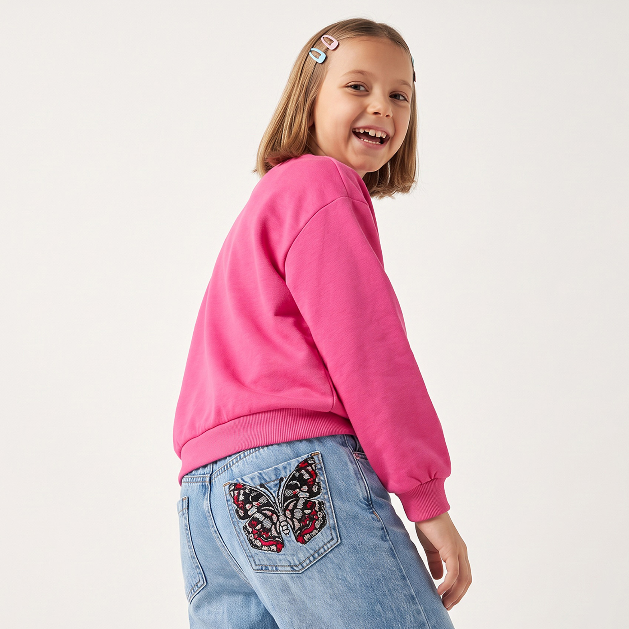 Juniors Crew Neck Sweatshirt-girls-clothing-sweatshirts-image-4