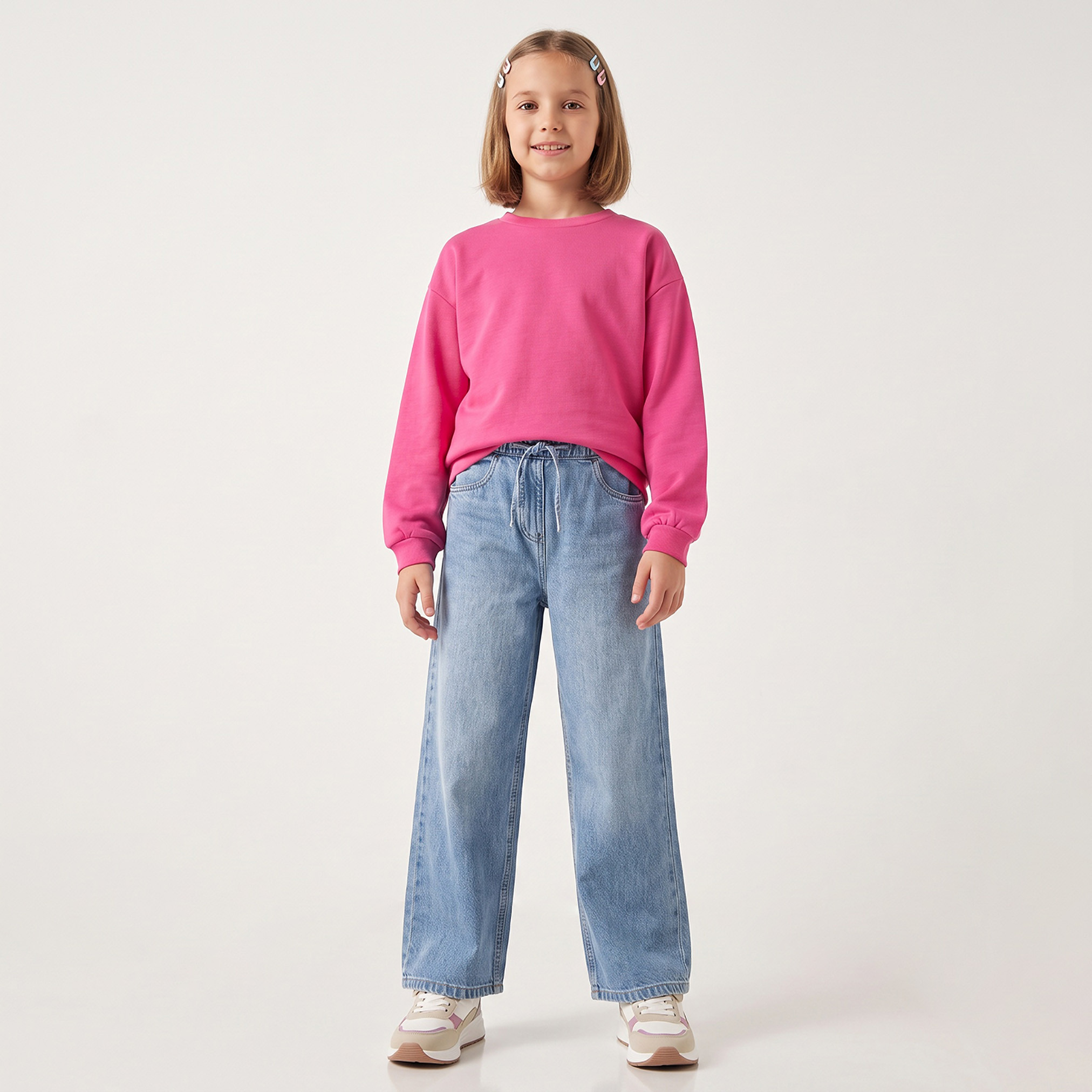 Juniors Crew Neck Sweatshirt-girls-clothing-sweatshirts-image-5