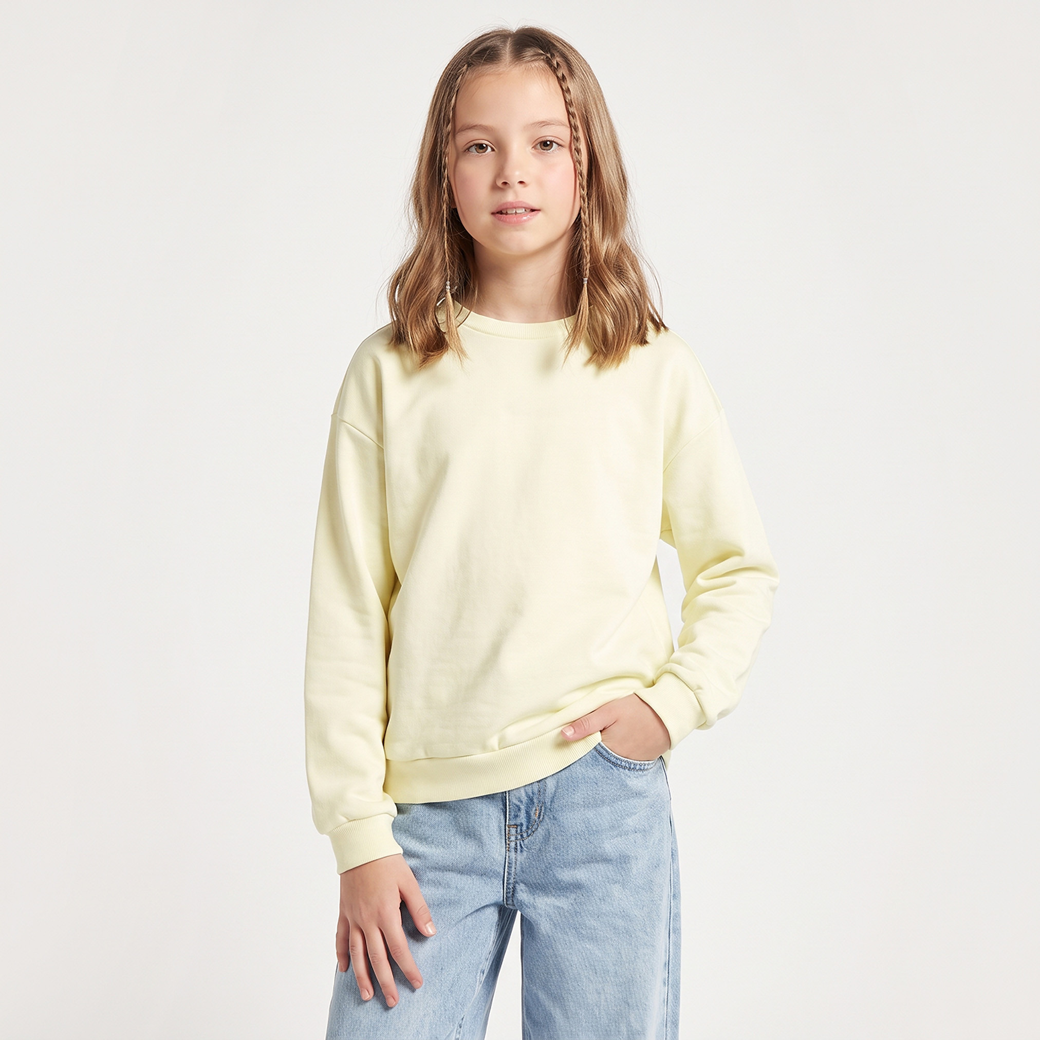 Juniors Crew Neck Sweatshirt-girls-clothing-sweatshirts-image-1