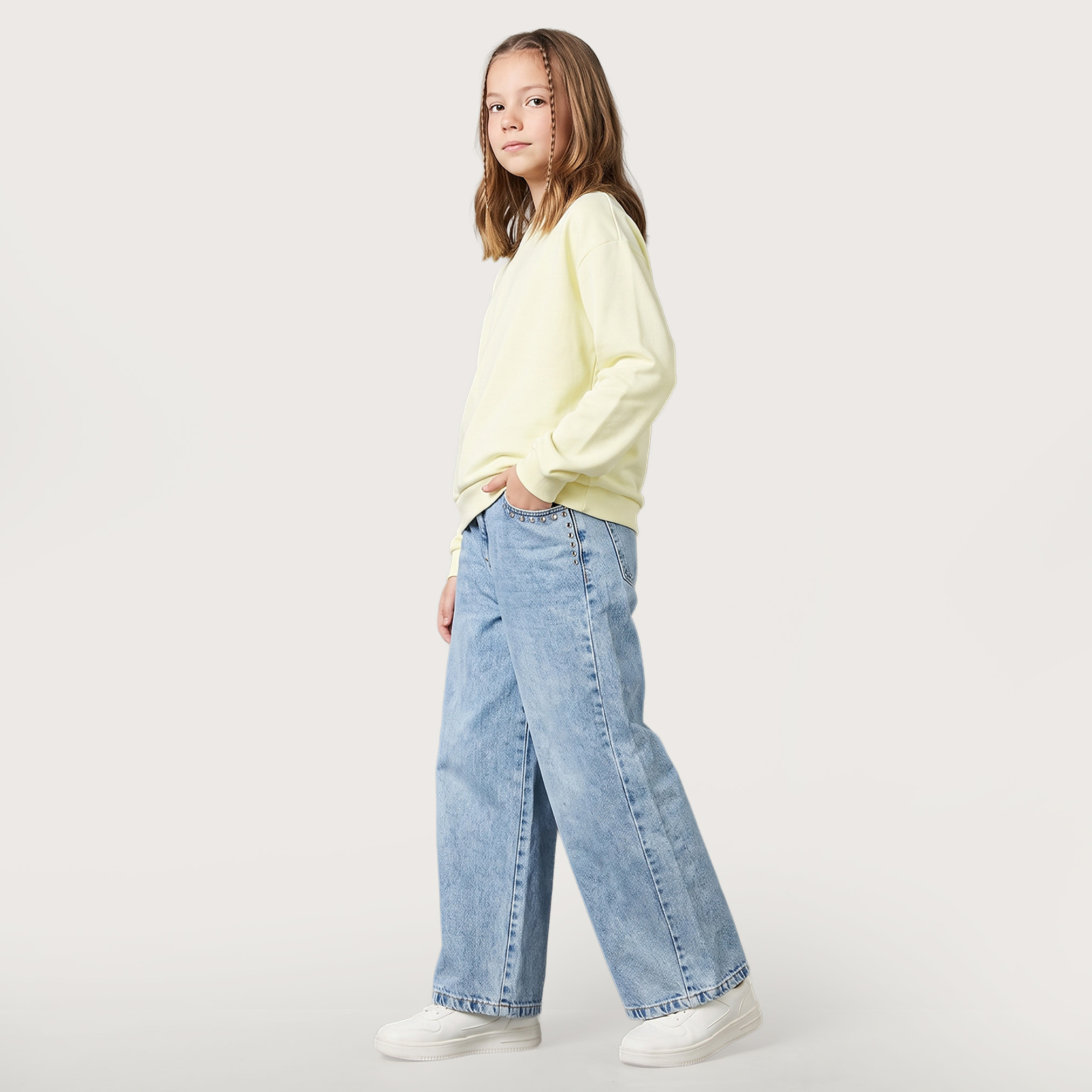 Juniors Crew Neck Sweatshirt-girls-clothing-sweatshirts-image-4