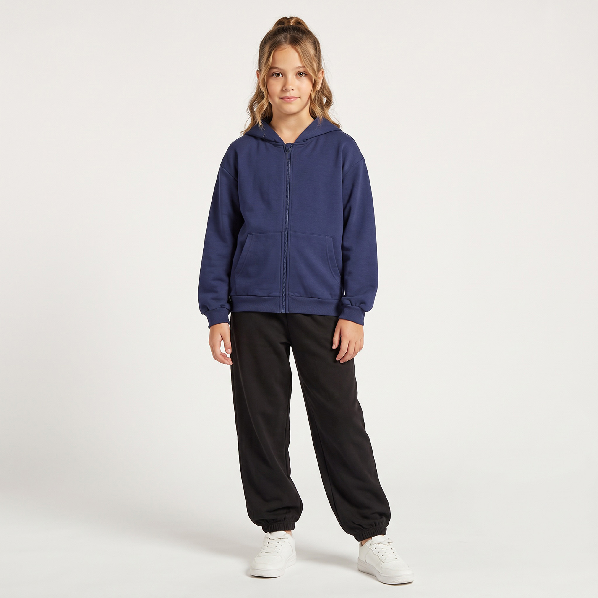 Juniors Hooded Sweatshirt with Kangaroo Pocket-girls-clothing-winterwear-jacketsandcoats-image-2