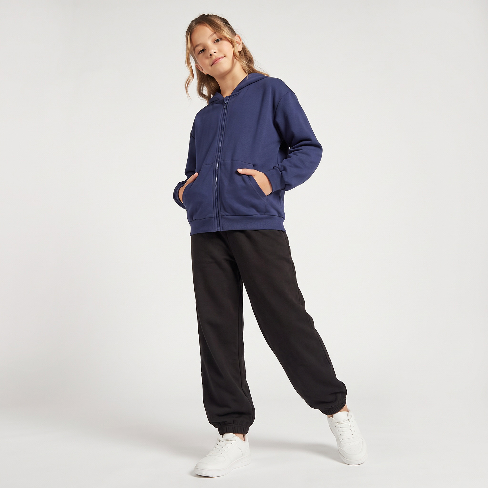 Juniors Hooded Sweatshirt with Kangaroo Pocket-girls-clothing-winterwear-jacketsandcoats-image-4