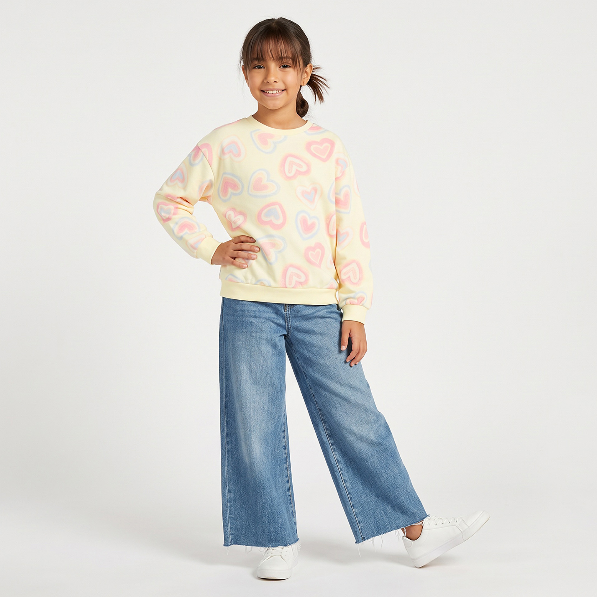 سويت شيرت قطني بأكمام طويلة وطبعات من جونيورز-girls-clothing-sweatshirts-image-2