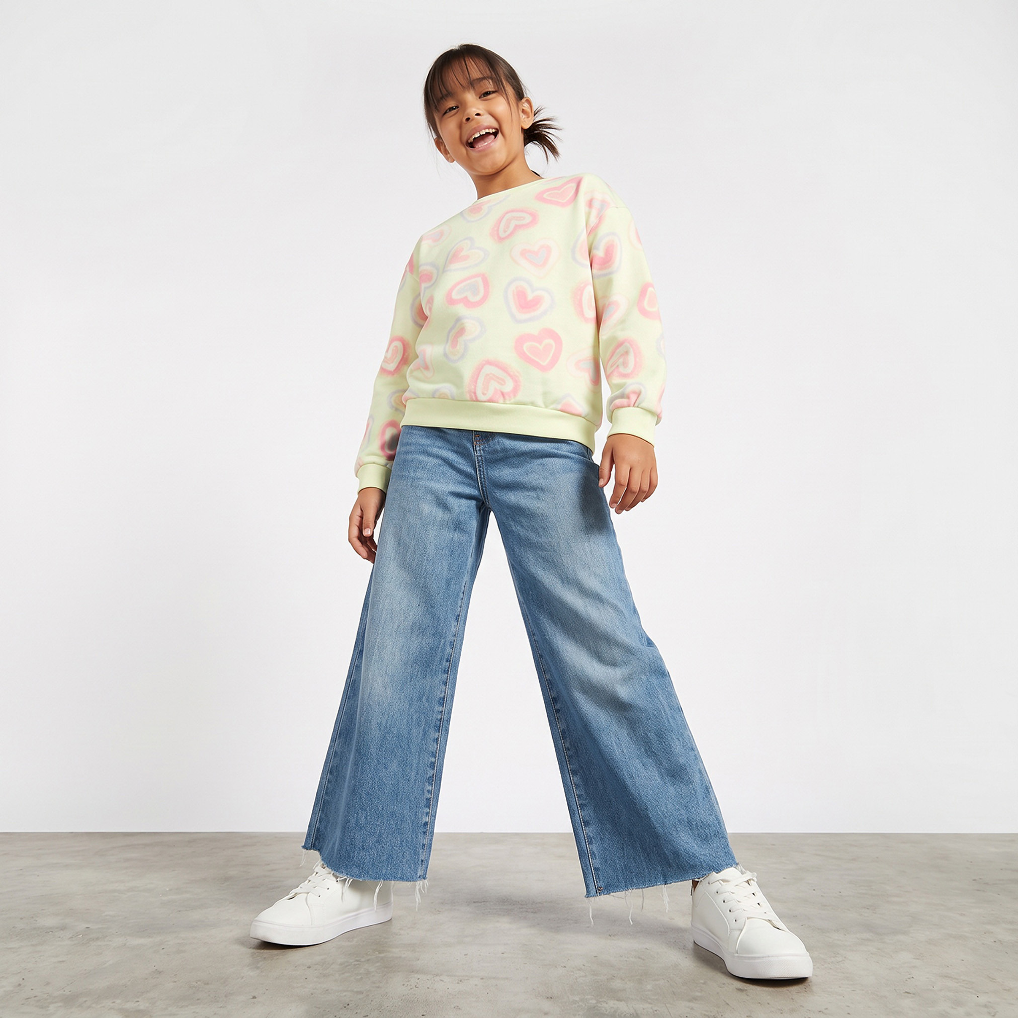 سويت شيرت قطني بأكمام طويلة وطبعات من جونيورز-girls-clothing-sweatshirts-image-5