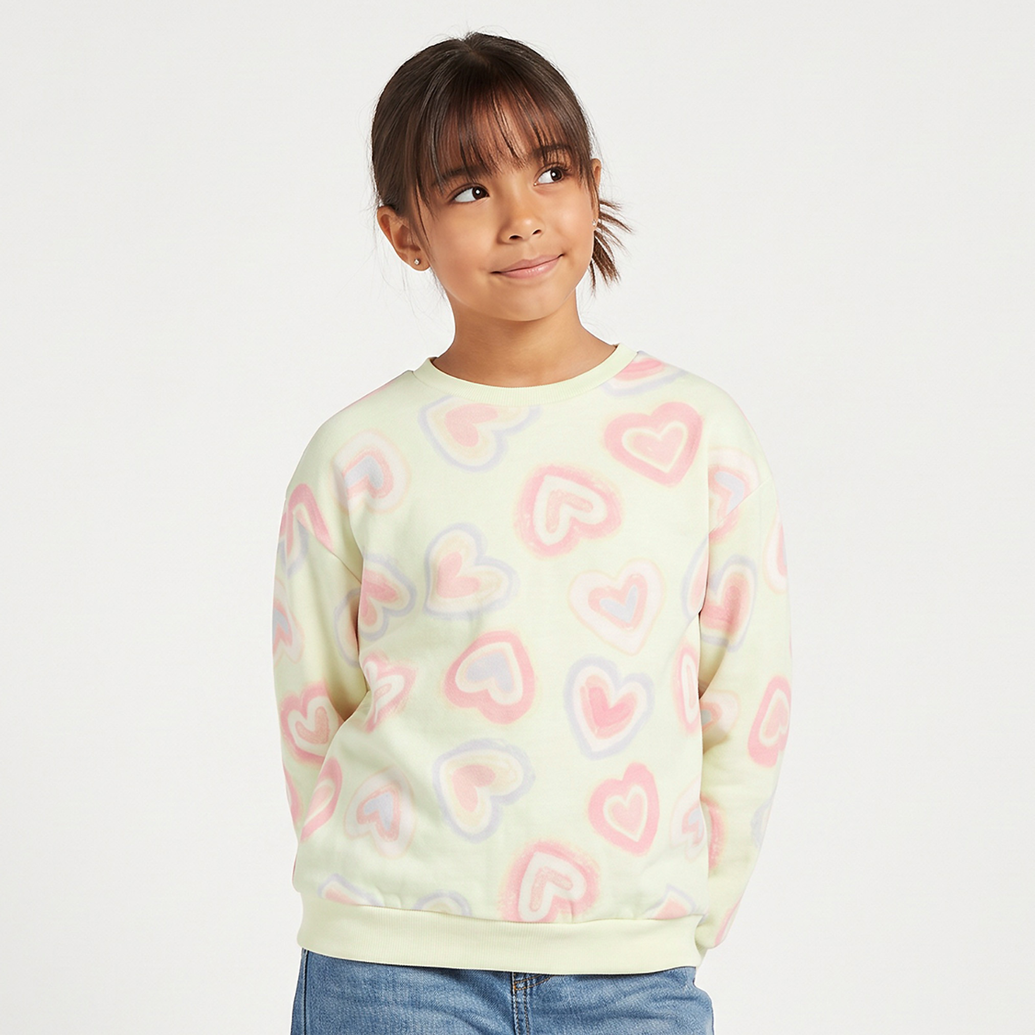 سويت شيرت قطني بأكمام طويلة وطبعات من جونيورز-girls-clothing-sweatshirts-image-1