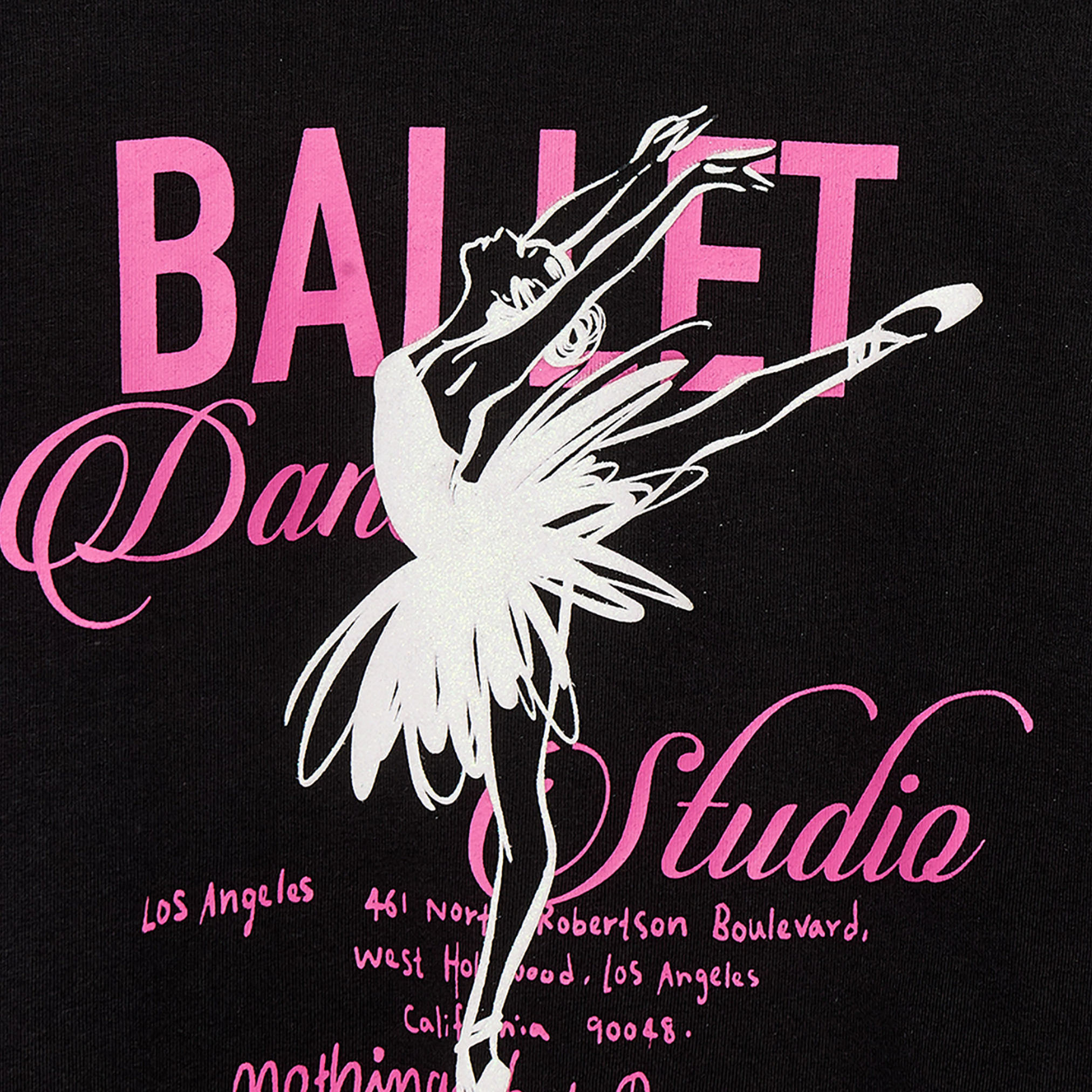 Juniors Crew Neck Cotton Sweatshirt with Ballet Dancing Print-girls-clothing-sweatshirts-image-5