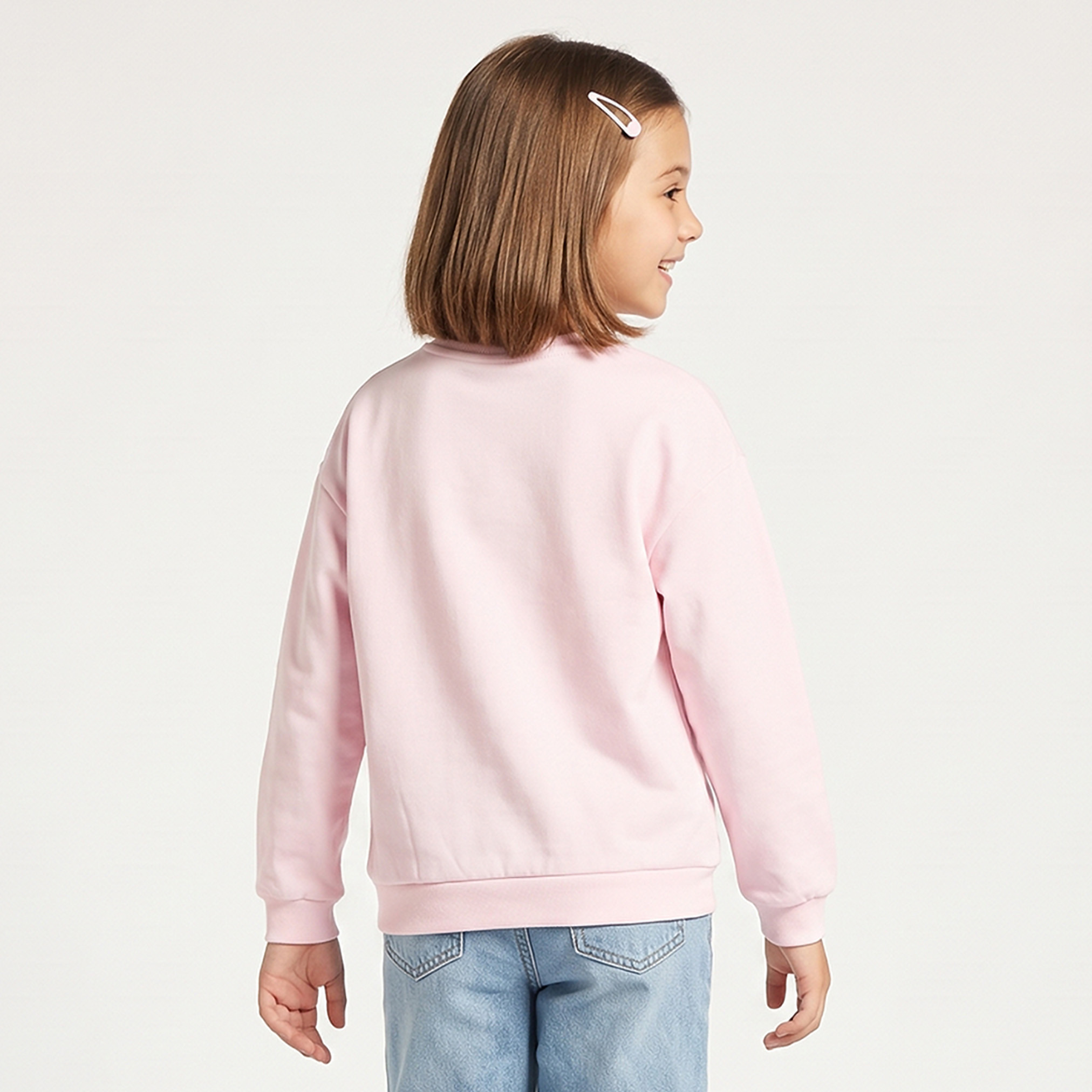 Juniors Crew Neck Sweatshirt with Sequin Embellishment-girls-clothing-sweatshirts-image-3