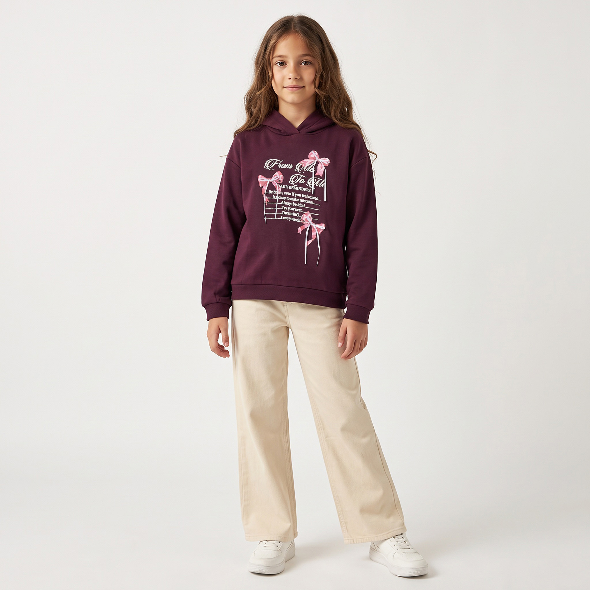 سويت شيرت بقبعة وطبعات شعار من جونيورز-girls-clothing-sweatshirts-image-3