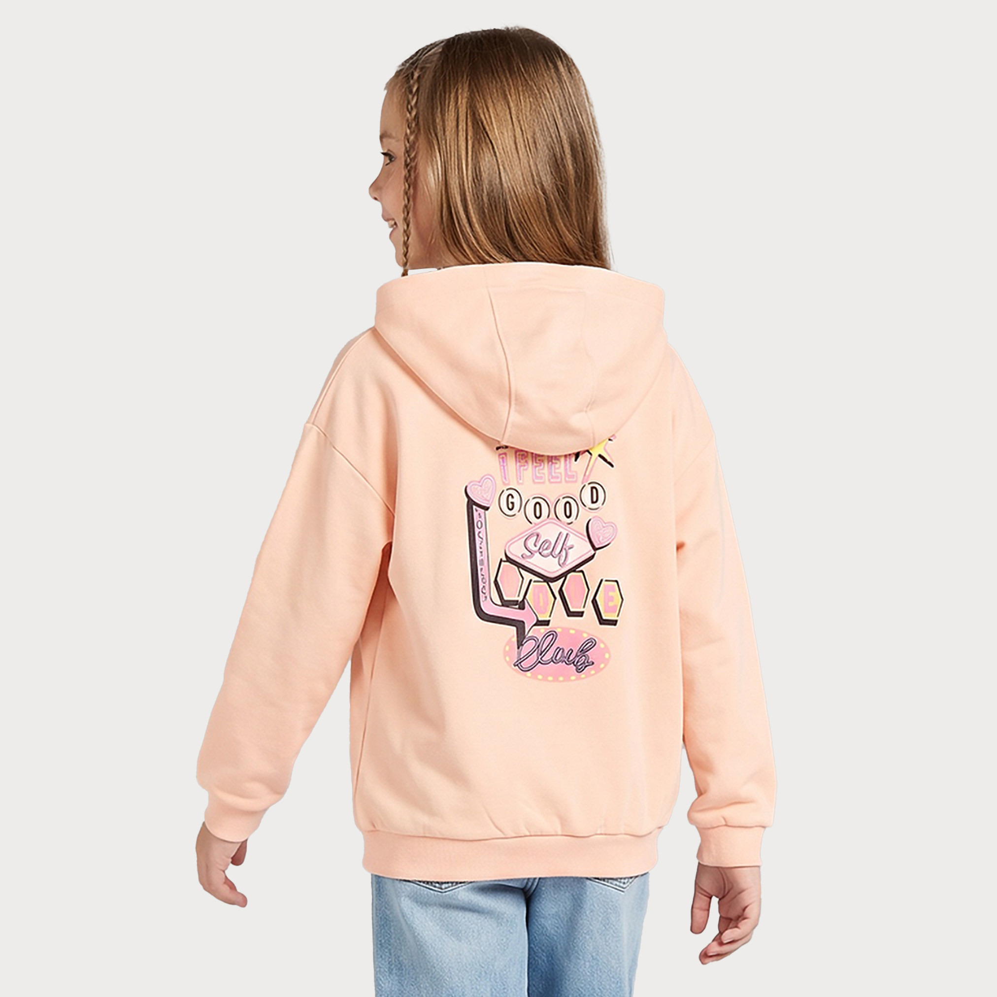 Juniors Hooded Sweatshirt with Graphic Print-girls-clothing-sweatshirts-image-3