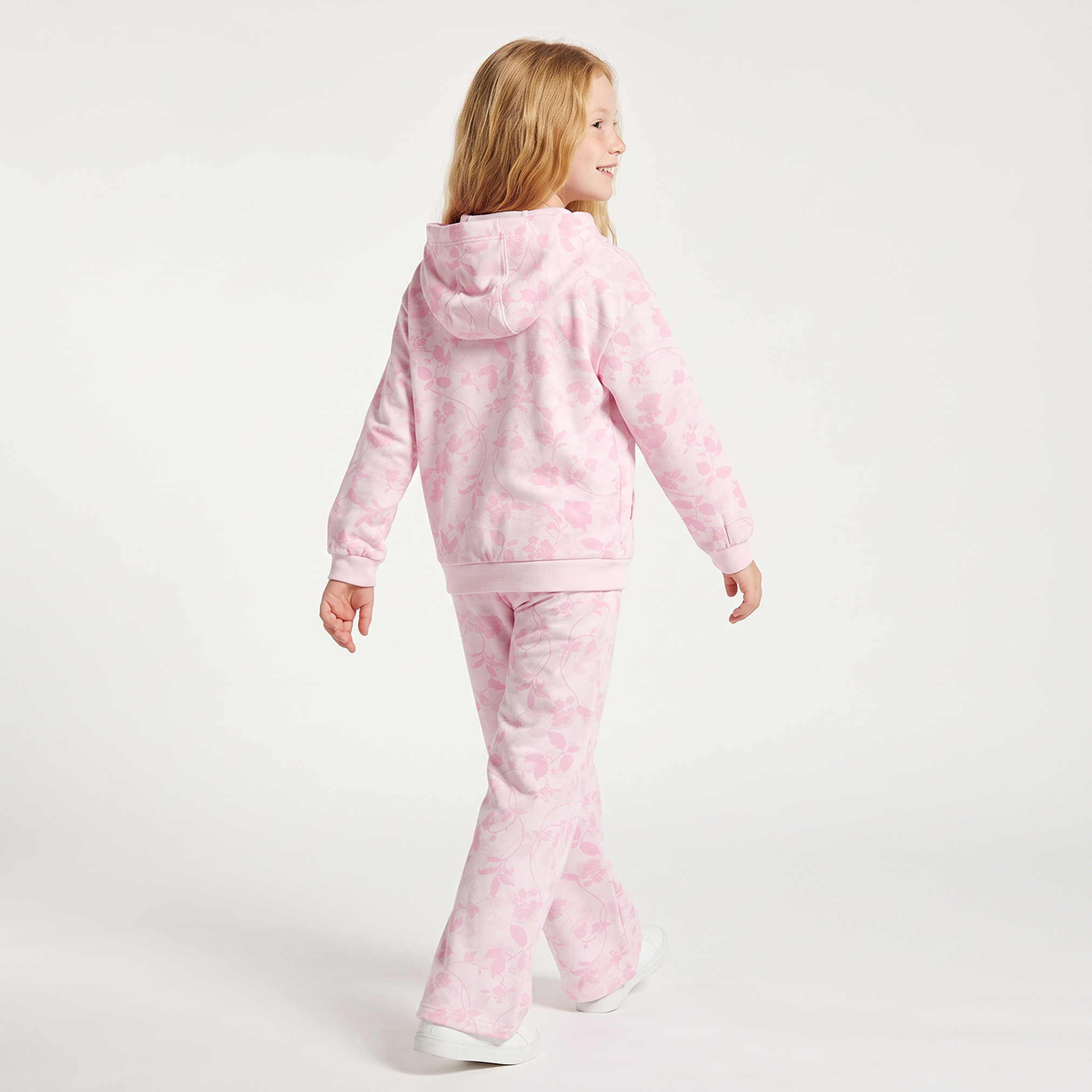 Juniors Hooded Long Sleeves Sweatshirt and Pants Set with Zip Closure-girls-clothing-setsandcoords-image-2