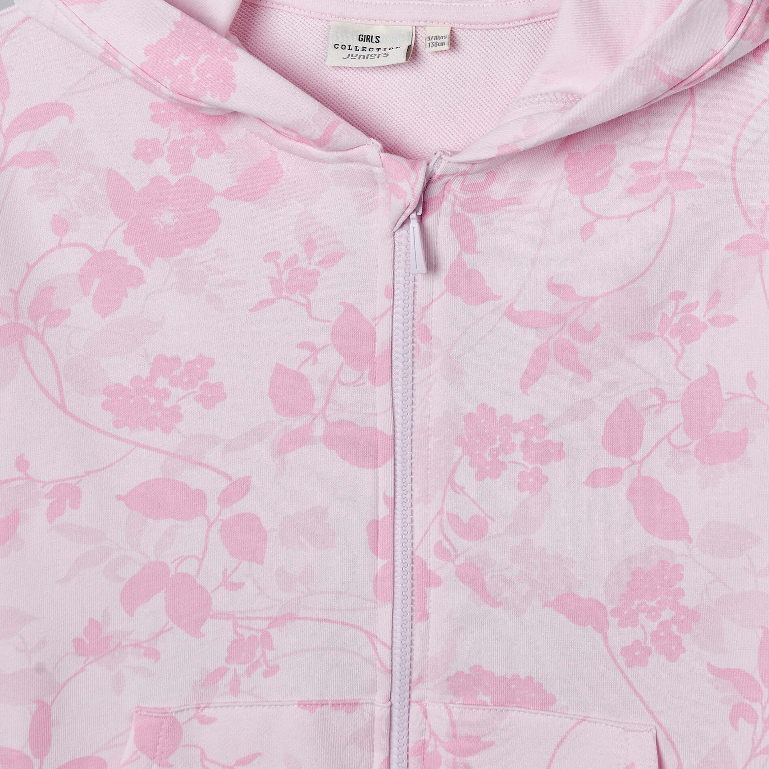 Juniors Hooded Long Sleeves Sweatshirt and Pants Set with Zip Closure-girls-clothing-setsandcoords-image-7