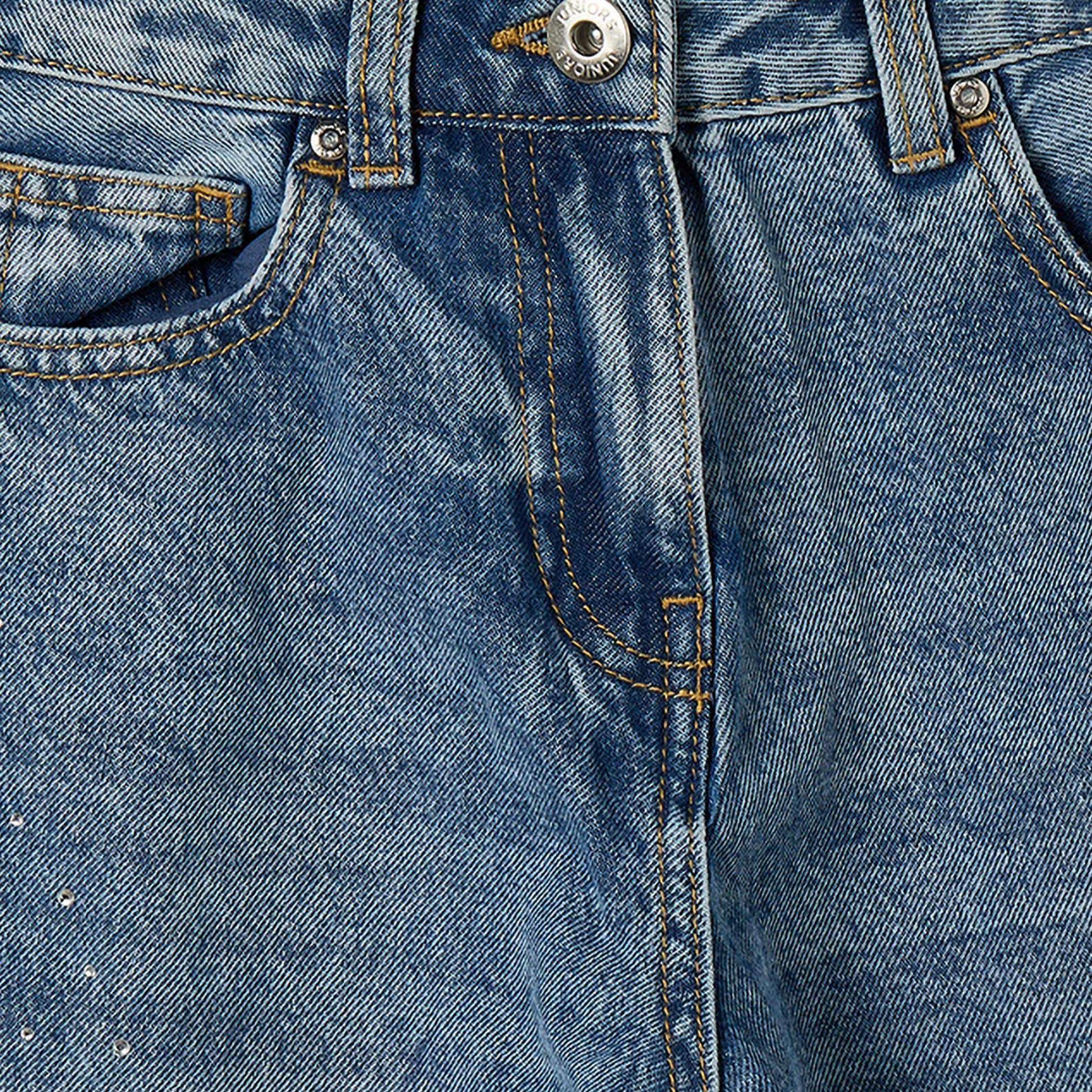 بنطلون جينز بنات مع تطريز وخصر بزر من جونيورز-baby-girls-clothing-bottoms-jeans-image-4