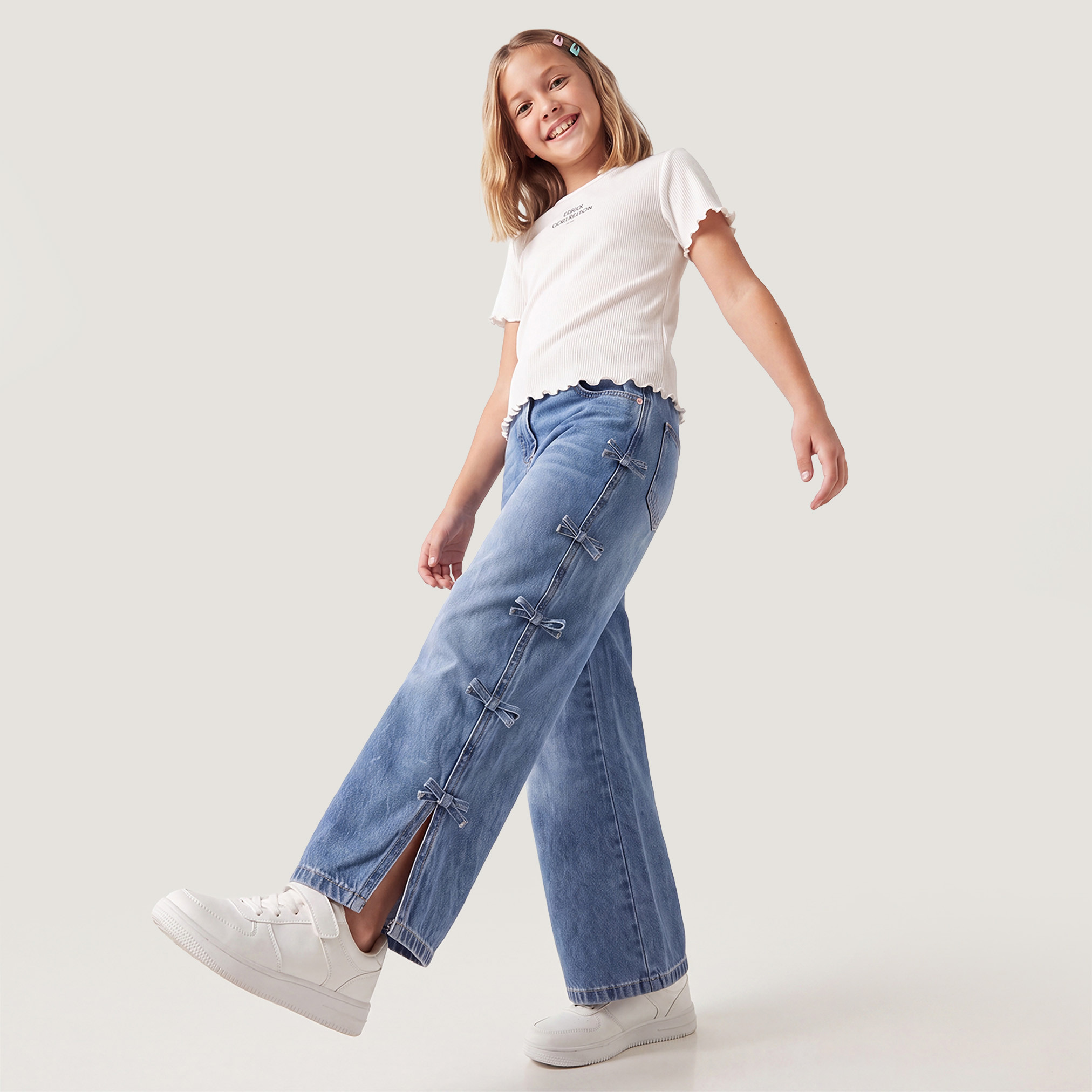 Juniors Mid-Rise Jeans with Bow and Slit Detail-girls-clothing-bottoms-jeansandjeggings-image-2