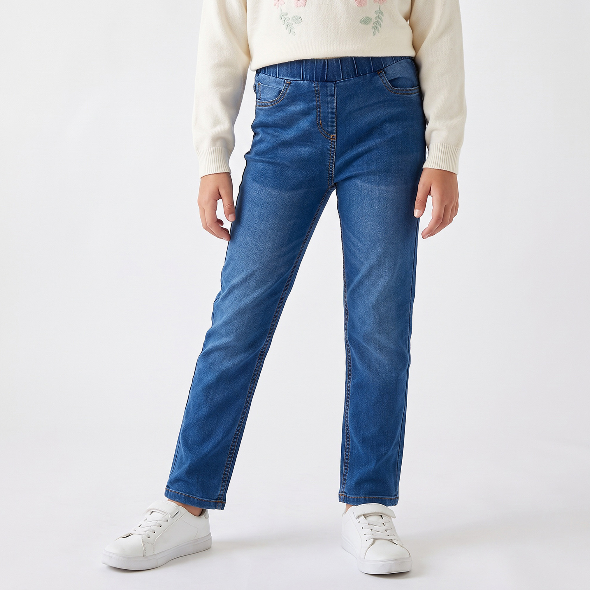 بنطلون جينز قطني بجيب من جونيورز-girls-clothing-bottoms-jeansandjeggings-image-1