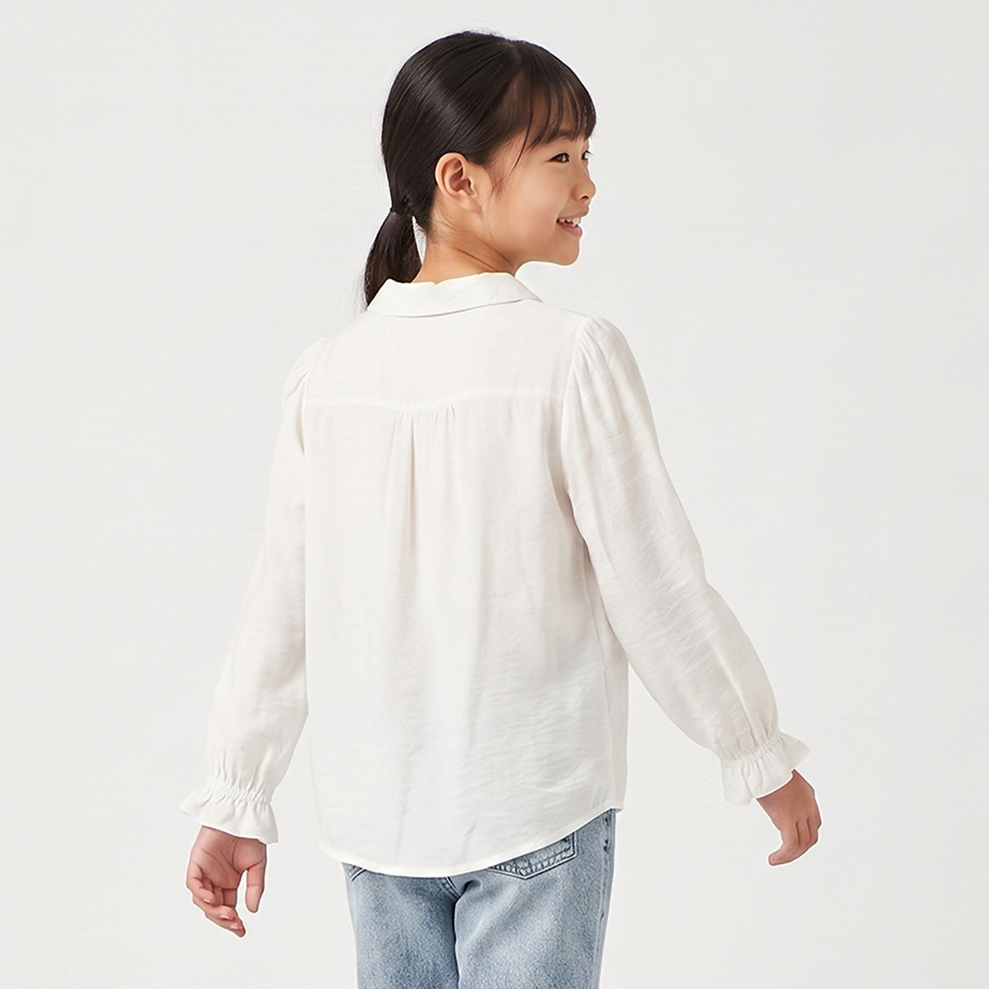 قميص بأكمام طويلة وزينة فيونكة وياقة من إليجو-girls-clothing-blousesandshirts-image-2