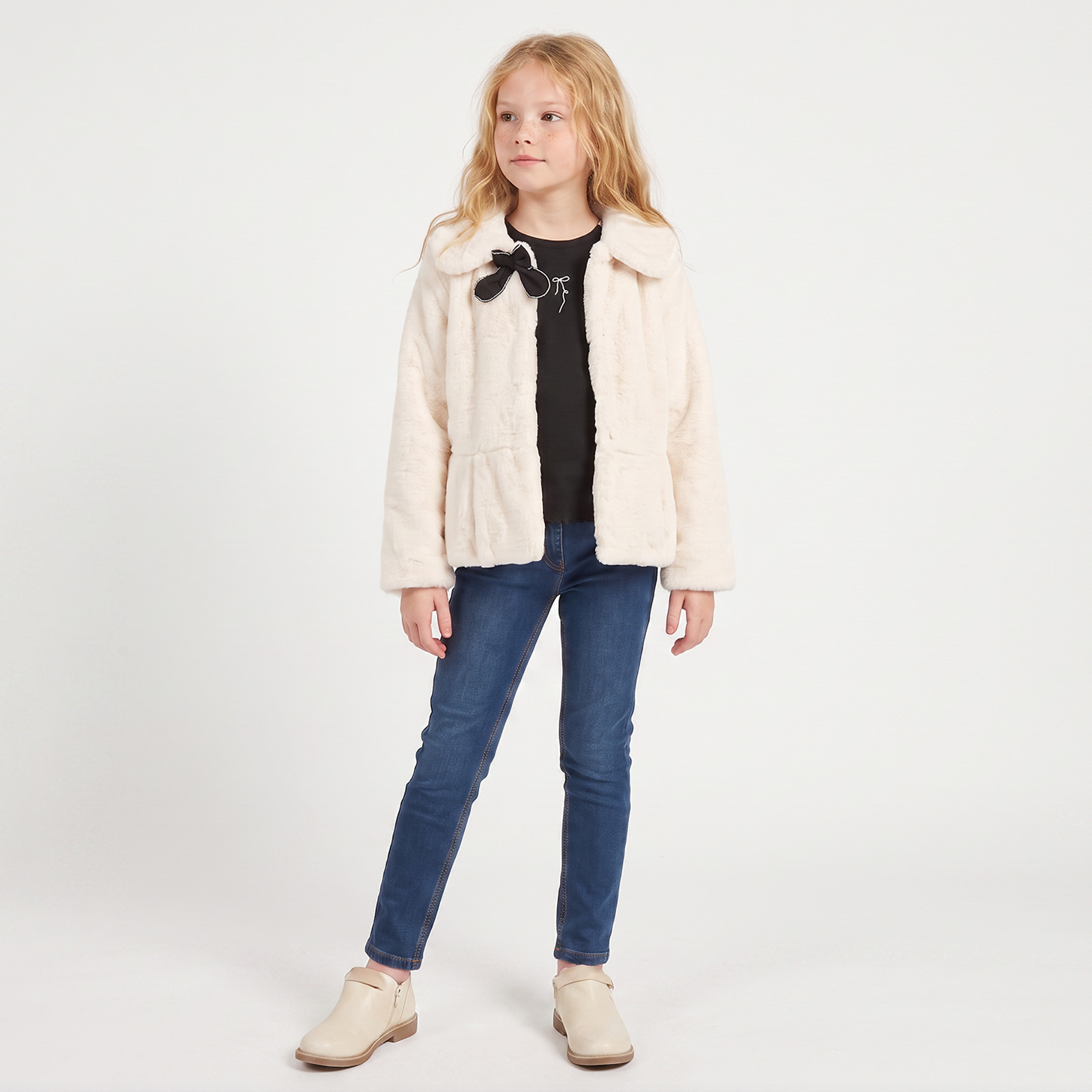 Eligo Faux Fur Jacket with Long Sleeves-girls-clothing-winterwear-jacketsandcoats-image-3