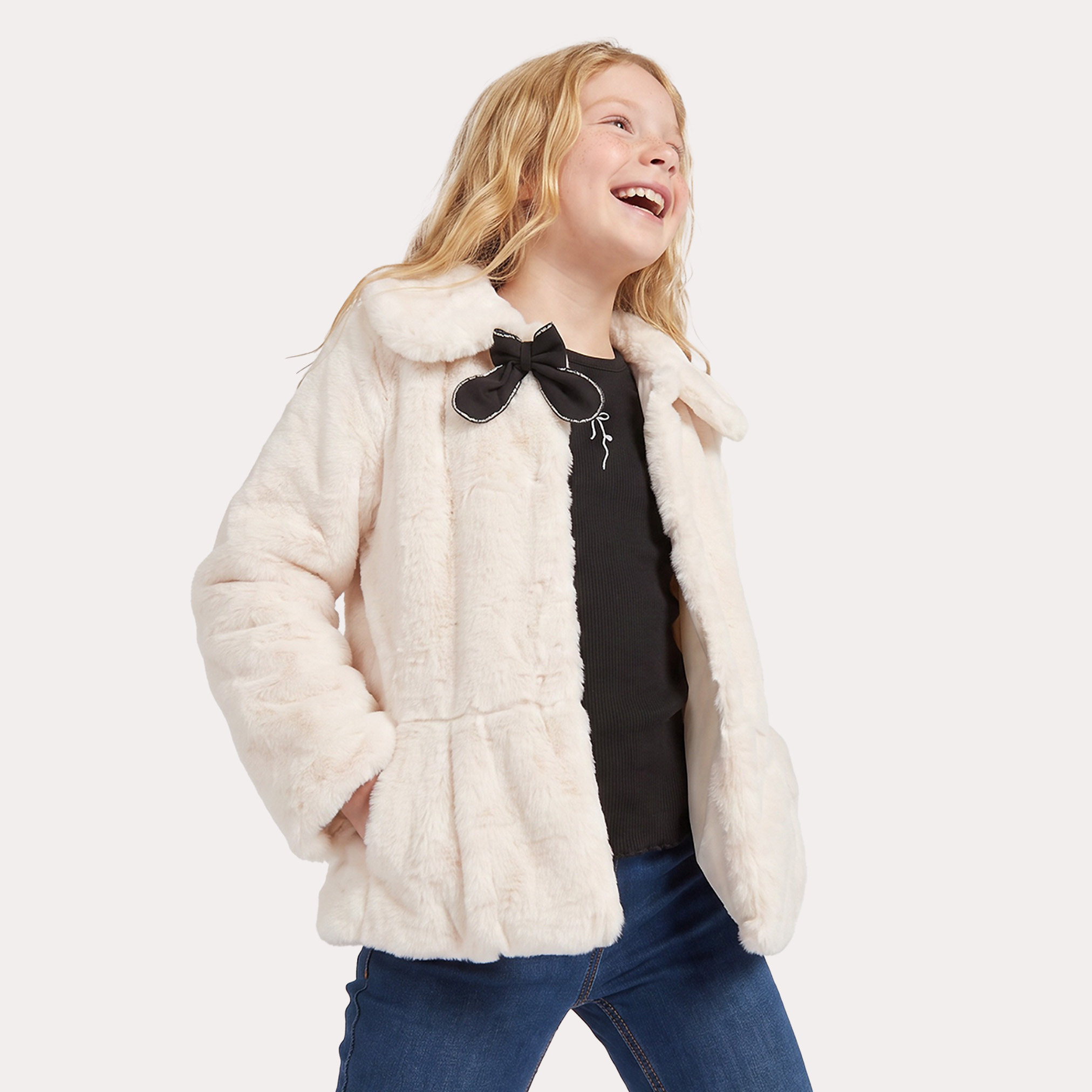 Eligo Faux Fur Jacket with Long Sleeves-girls-clothing-winterwear-jacketsandcoats-image-5