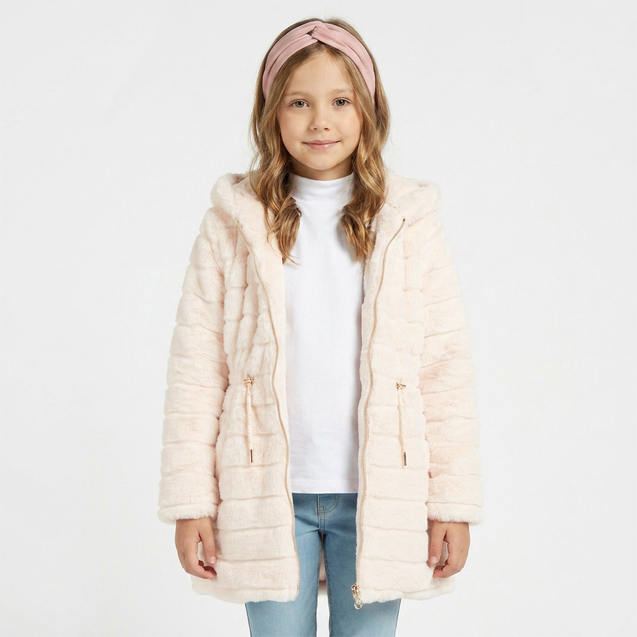 Eligo Plush Jacket with Zip Closure-girls-clothing-winterwear-jacketsandcoats-image-1