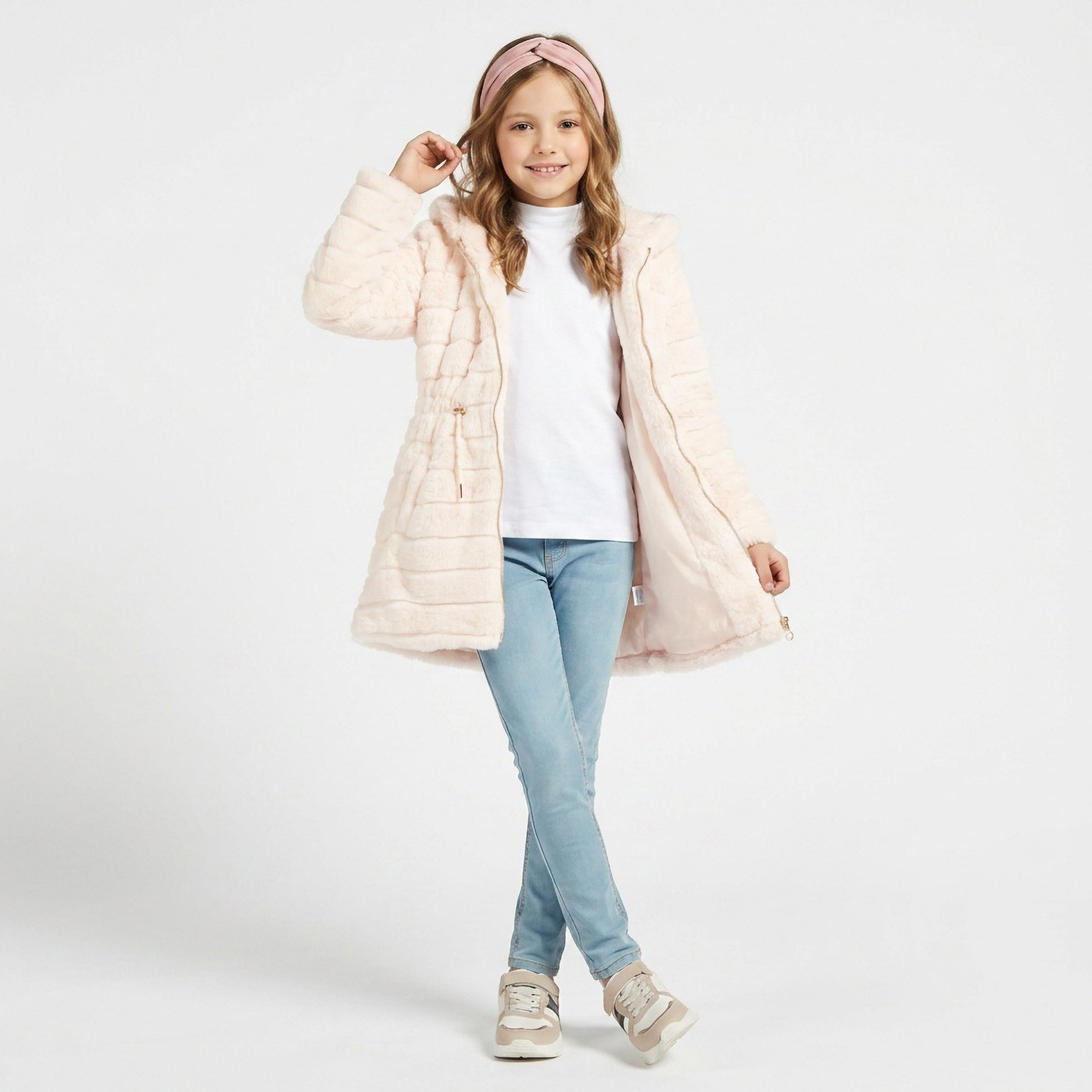 Eligo Plush Jacket with Zip Closure-girls-clothing-winterwear-jacketsandcoats-image-2